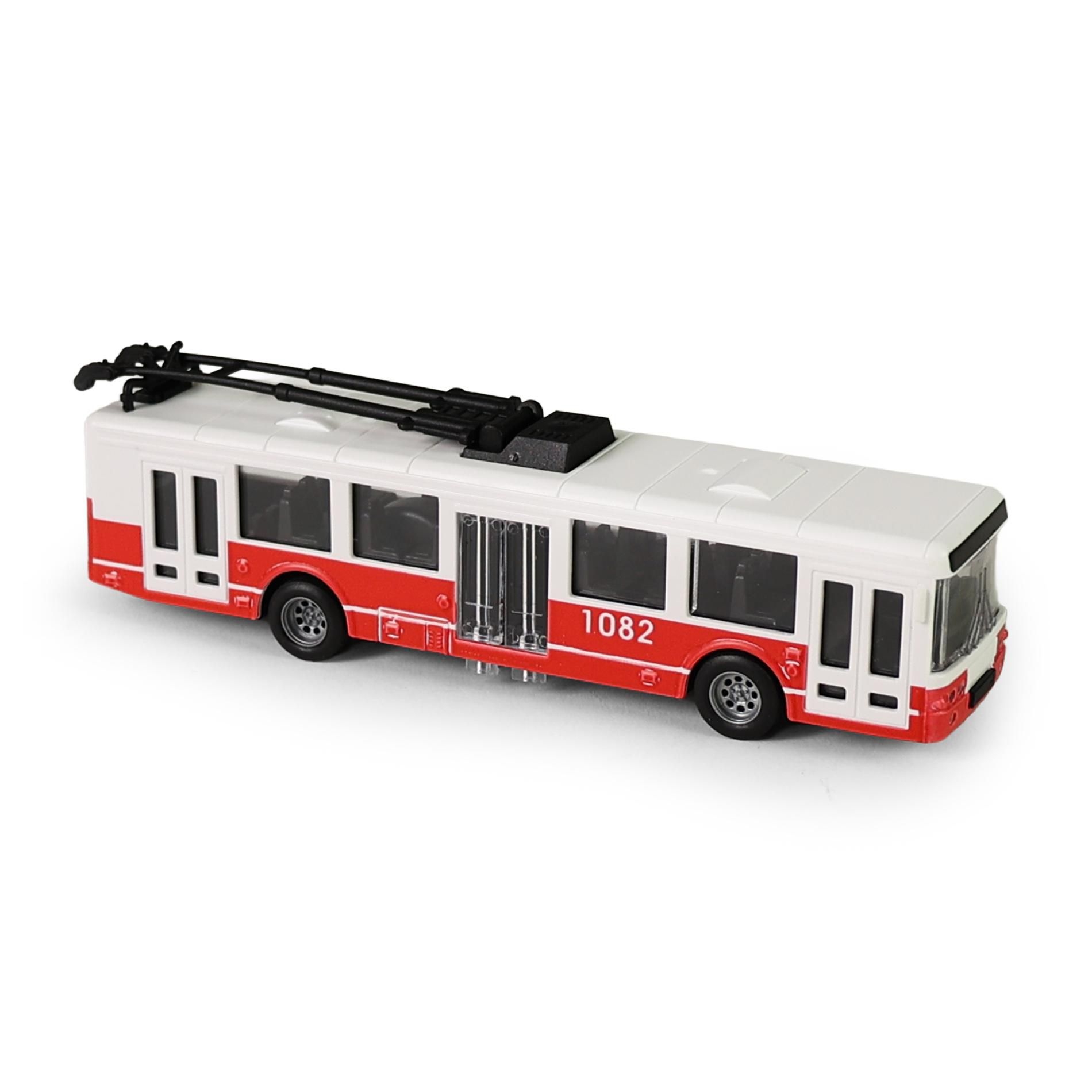 Rappa Trolejbus MHD červený 16 cm - otevírací dveře-0