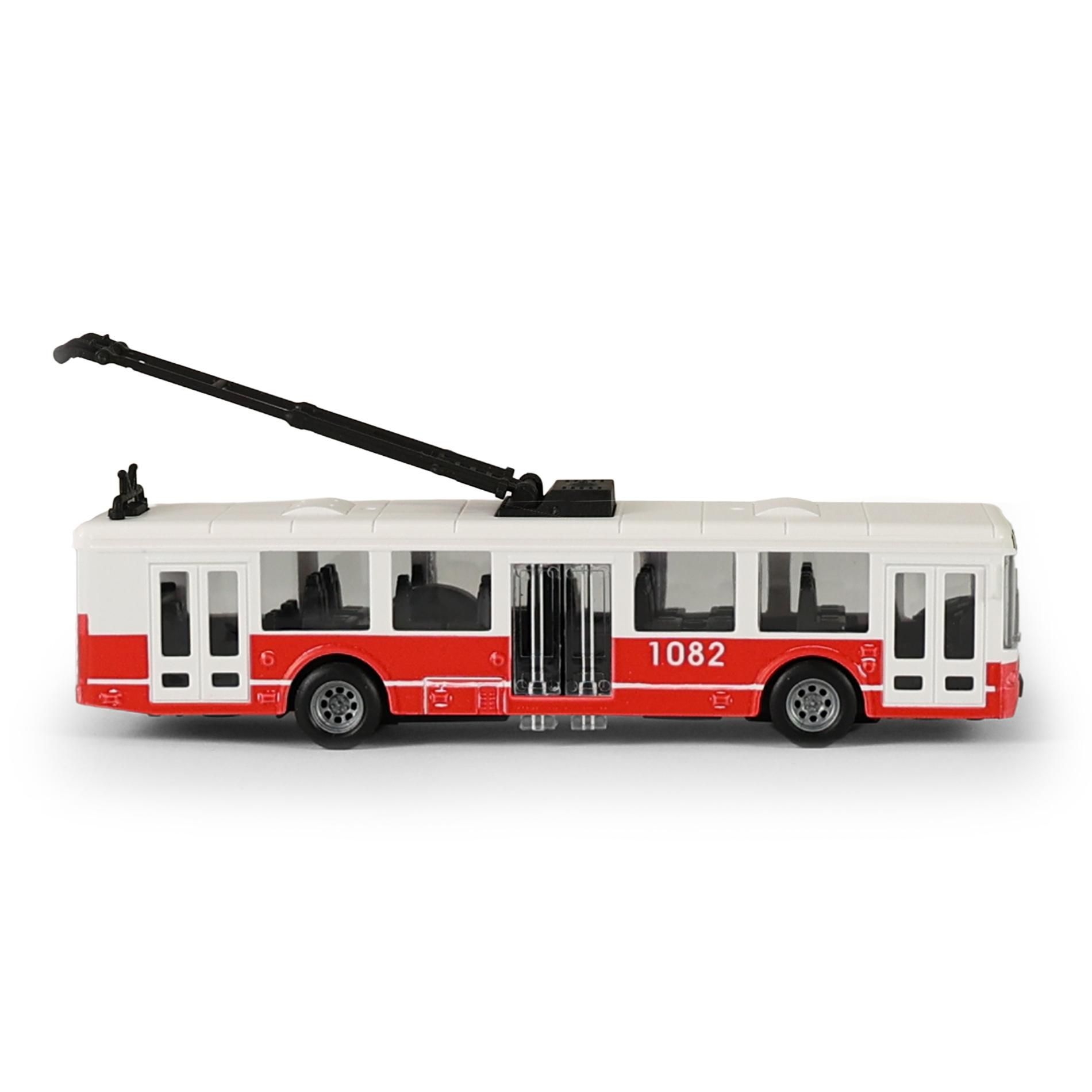 Rappa Trolejbus MHD červený 16 cm - otevírací dveře-2