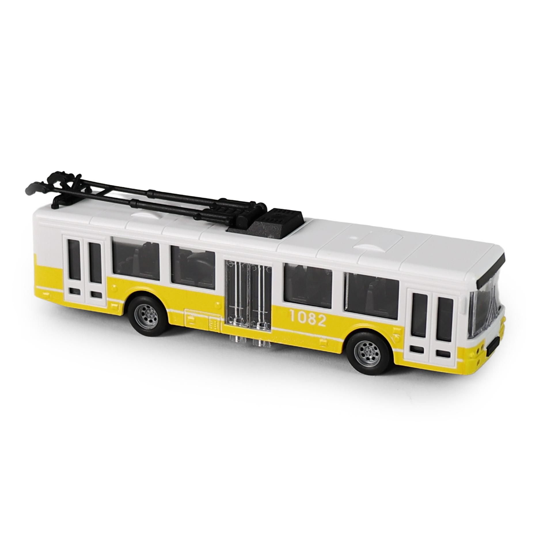Rappa Trolejbus MHD žlutý 16 cm - otevírací dveře-0