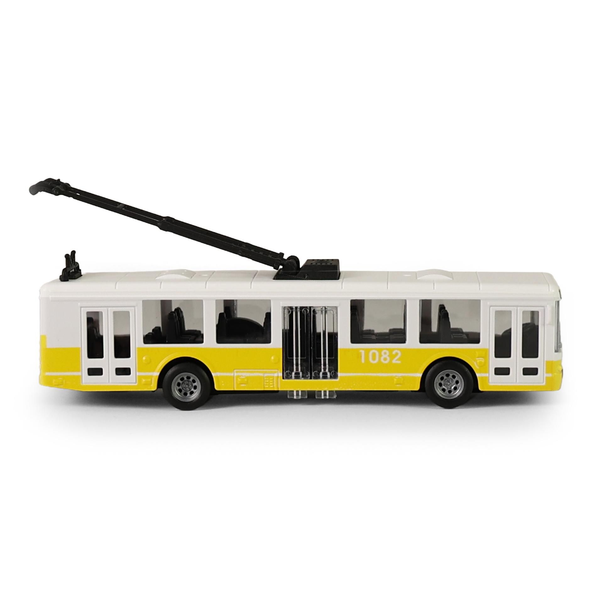 Rappa Trolejbus MHD žlutý 16 cm - otevírací dveře-2