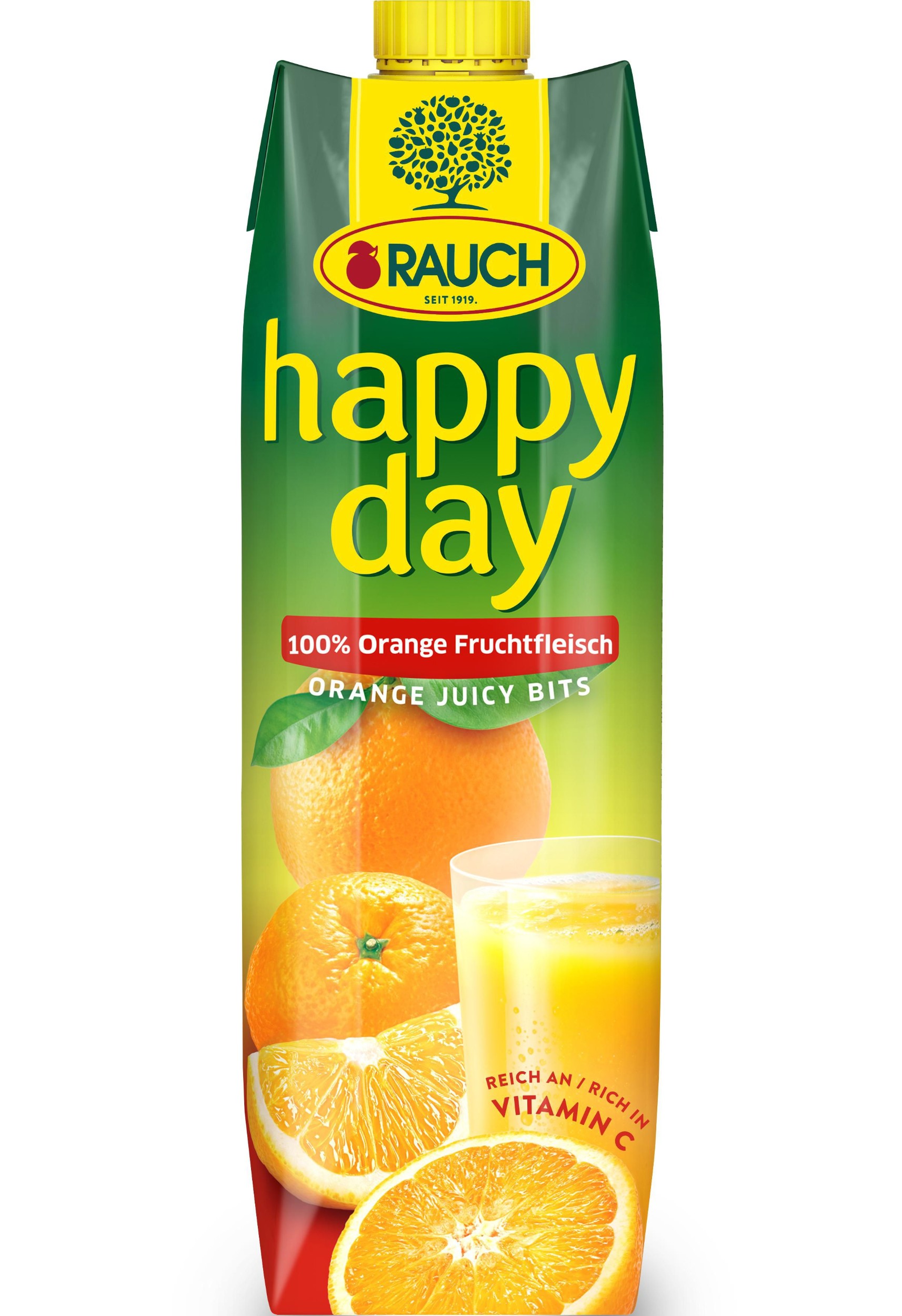 Nápoje - Rauch Happy Day 100% Pomerančová štáva s dužinou vyrobená z koncentrátu džus 1 l