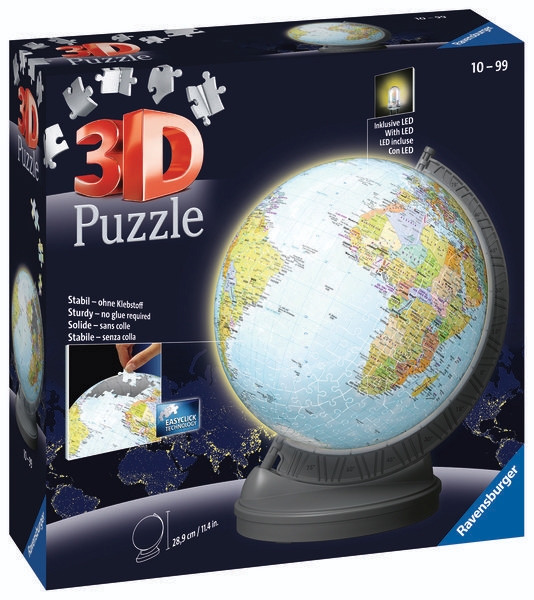 Svět dětí - Ravensburger 3D Puzzle 115495 Puzzle-Ball Svítící globus 540 dílků