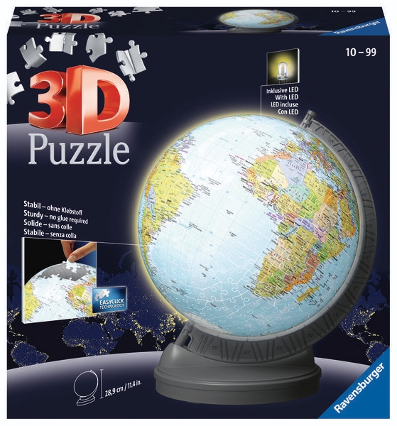 Ravensburger 3D Puzzle 115495 Puzzle-Ball Svítící globus 540 dílků-1