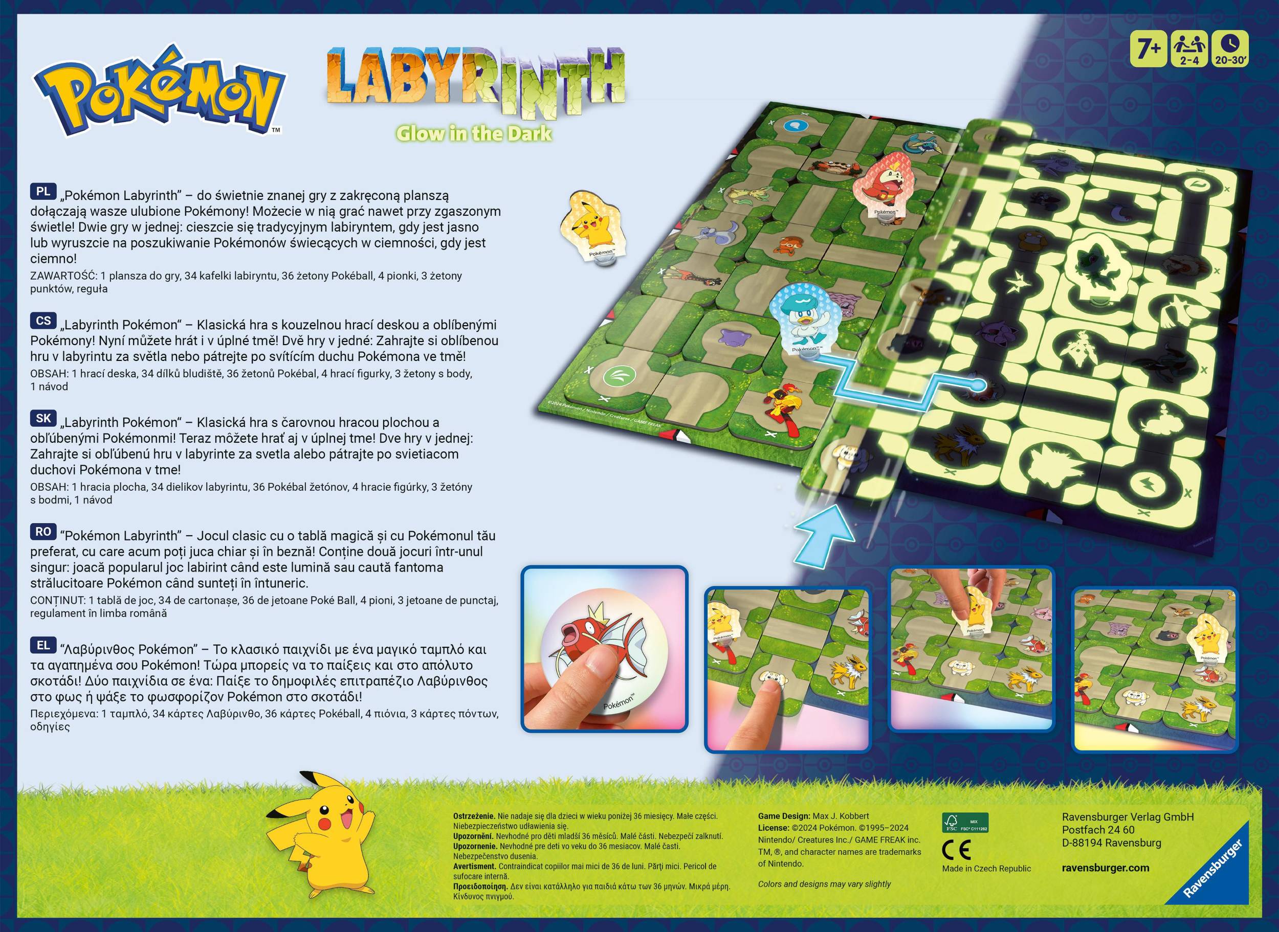 Ravensburger Hry 228393 Labyrinth Pokémon Noční edice-1