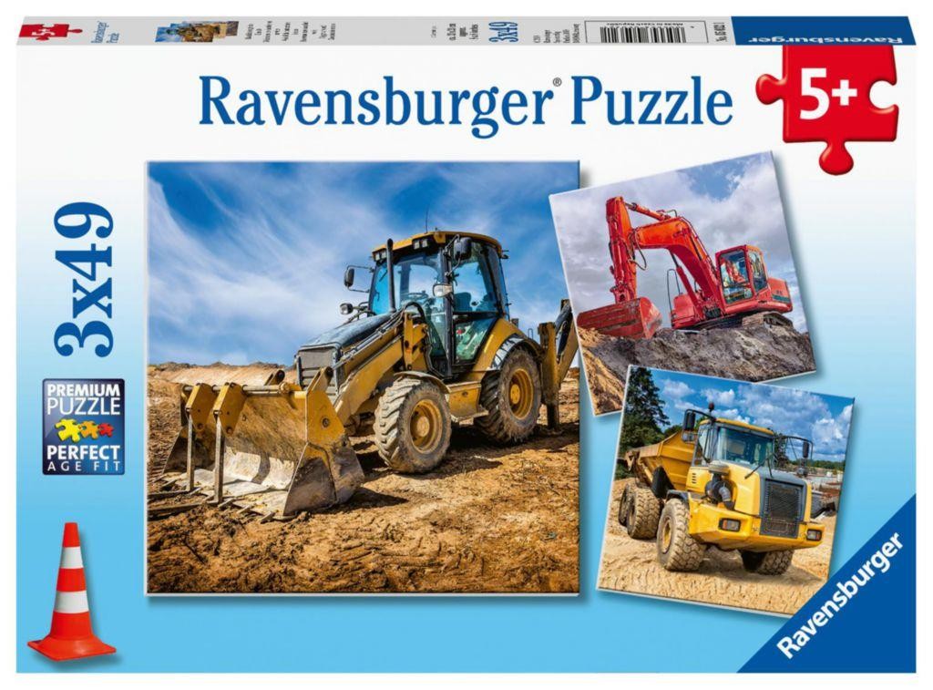 Svět dětí - Ravensburger Puzzle 050321 Bagr při práci 3x49 dílků