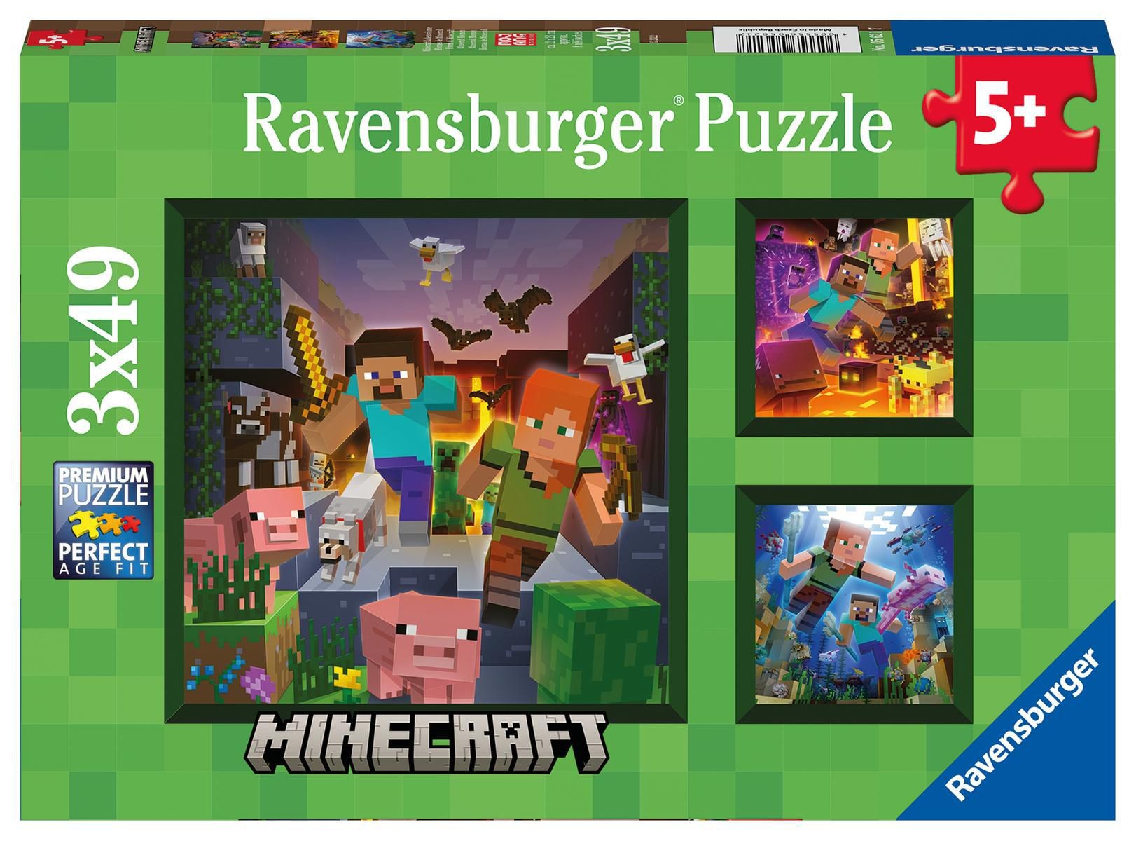Svět dětí - Ravensburger Puzzle 056217 Minecraft Biomes 3x49 dílků