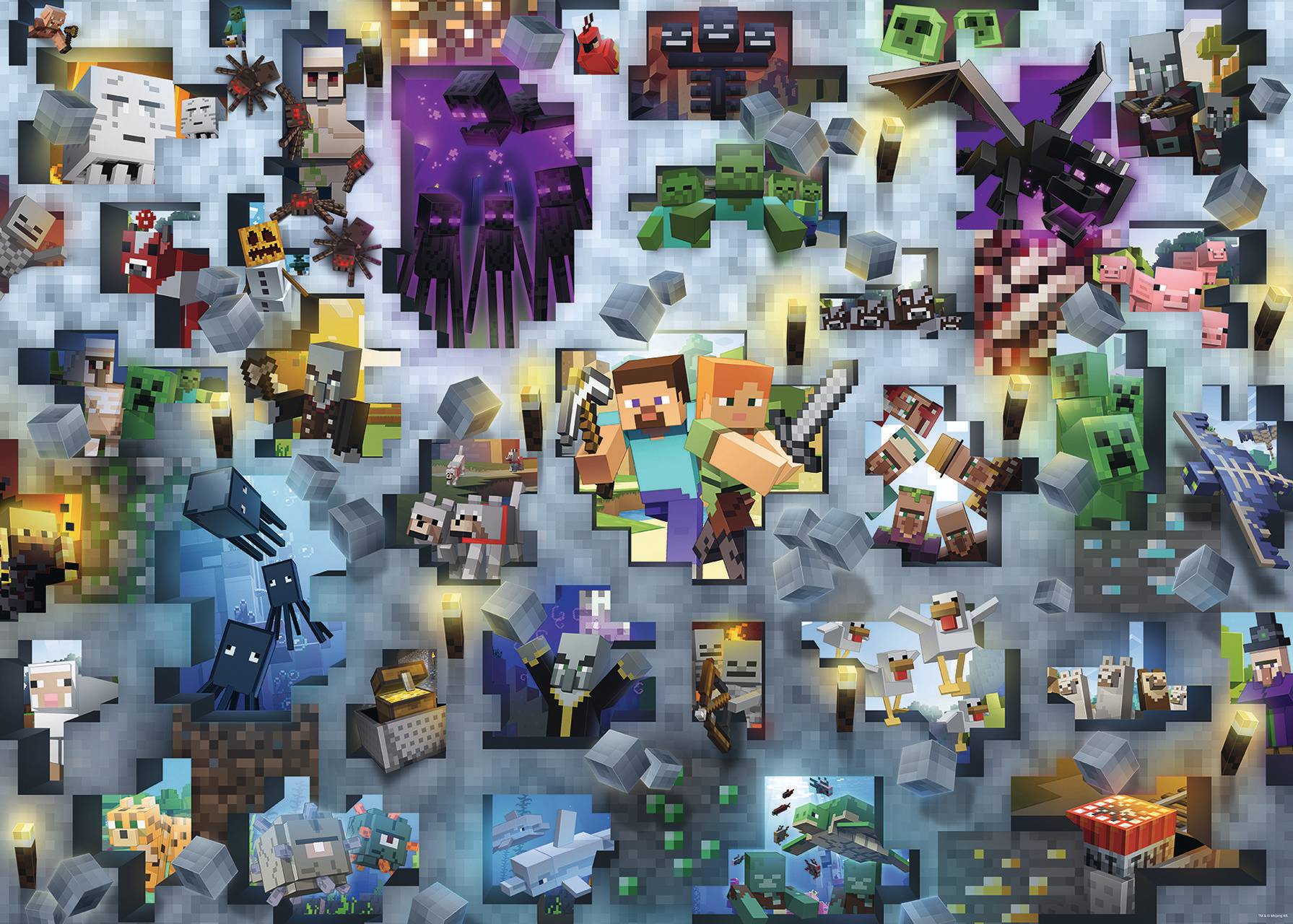 Svět dětí - Ravensburger Puzzle 120004226 Challenge Puzzle: Minecraft 1000 dílků