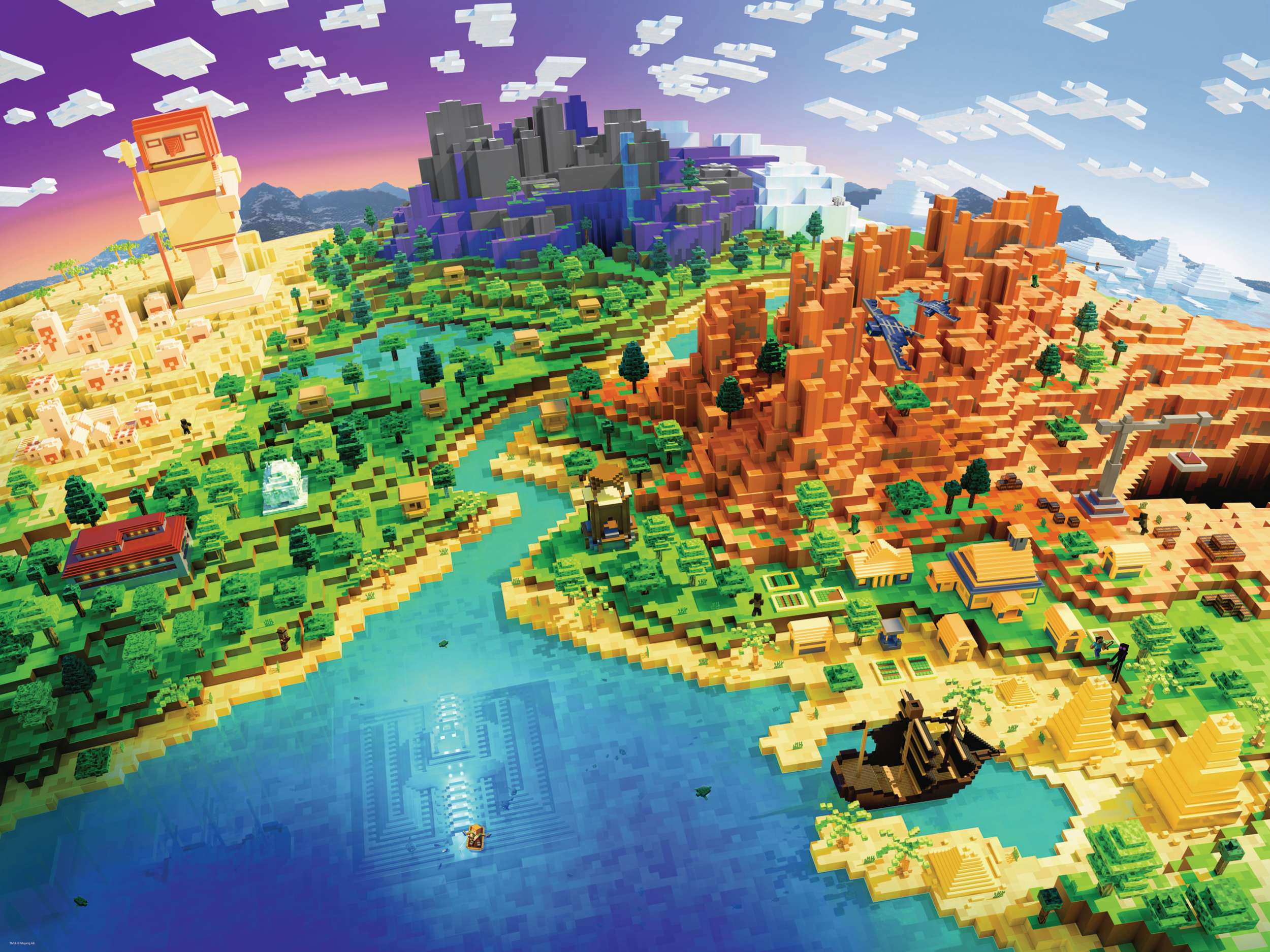 Svět dětí - Ravensburger puzzle 120004332 Minecraft: Svět Minecraftu 1500 dílků