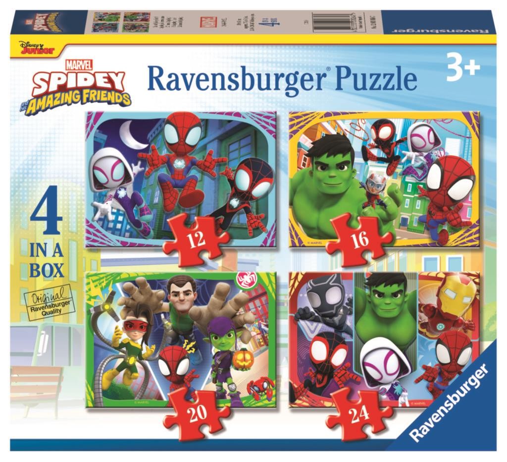 Svět dětí - Ravensburger Puzzle 120010647 Spidey a jeho úžasní přátelé 4 v 1