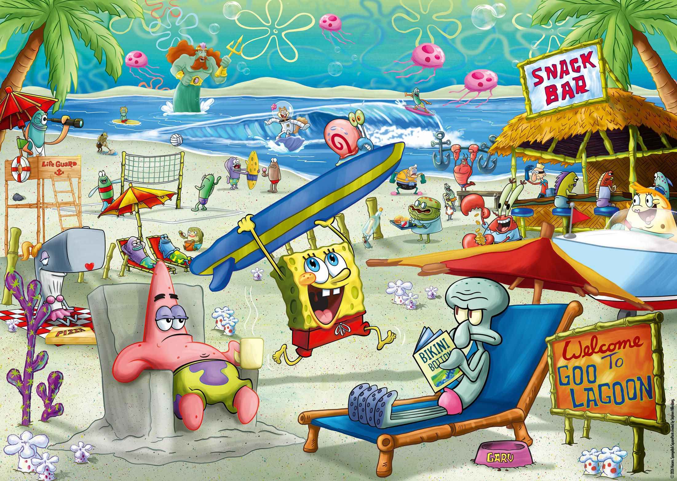 Ravensburger Puzzle 120018223 Spongebob 1000 dílků-1