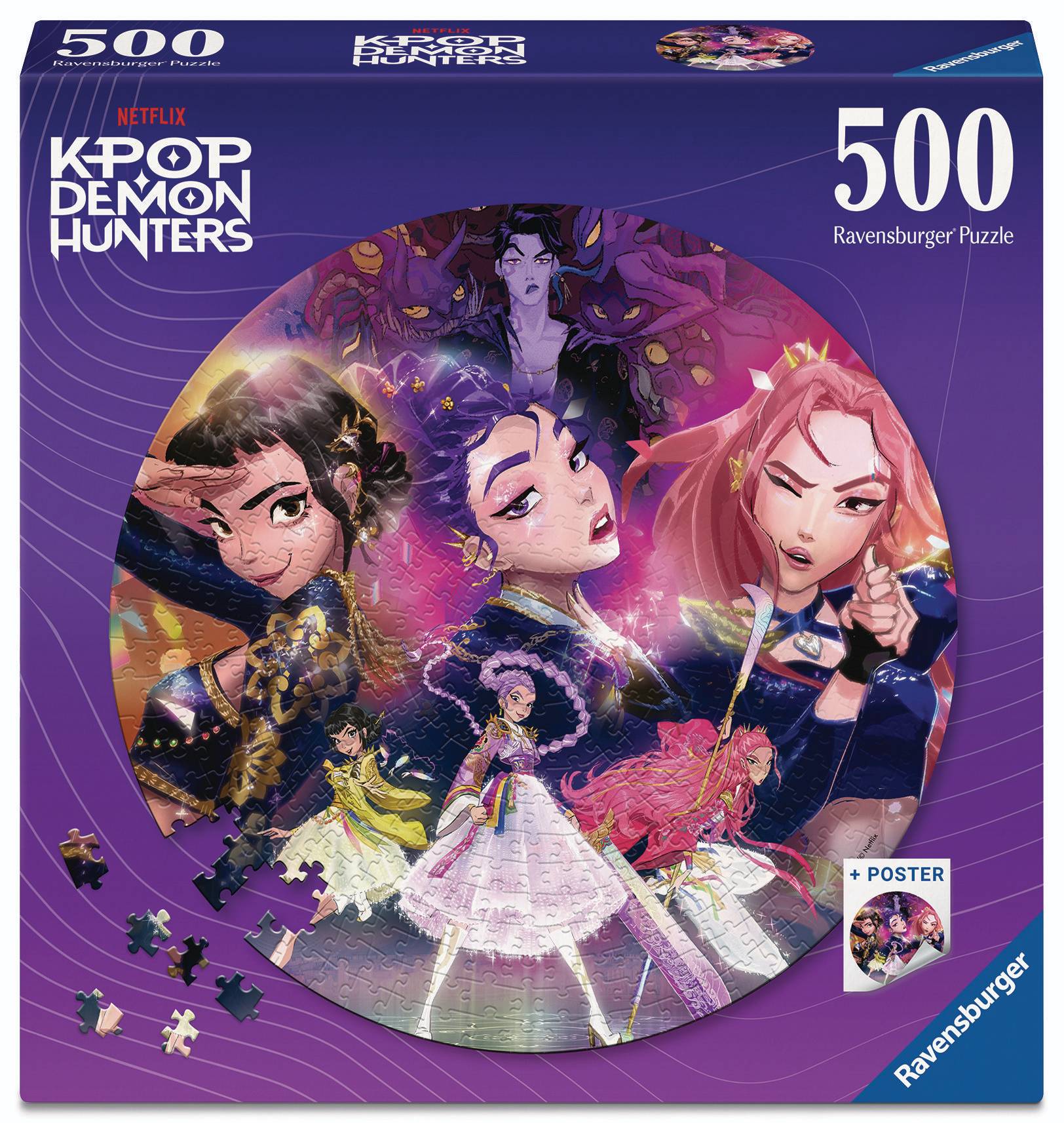 Svět dětí - RAVENSBURGER Puzzle 120020523 Kruhové puzzle: K-pop: Lovkyně démonů 500 dílků