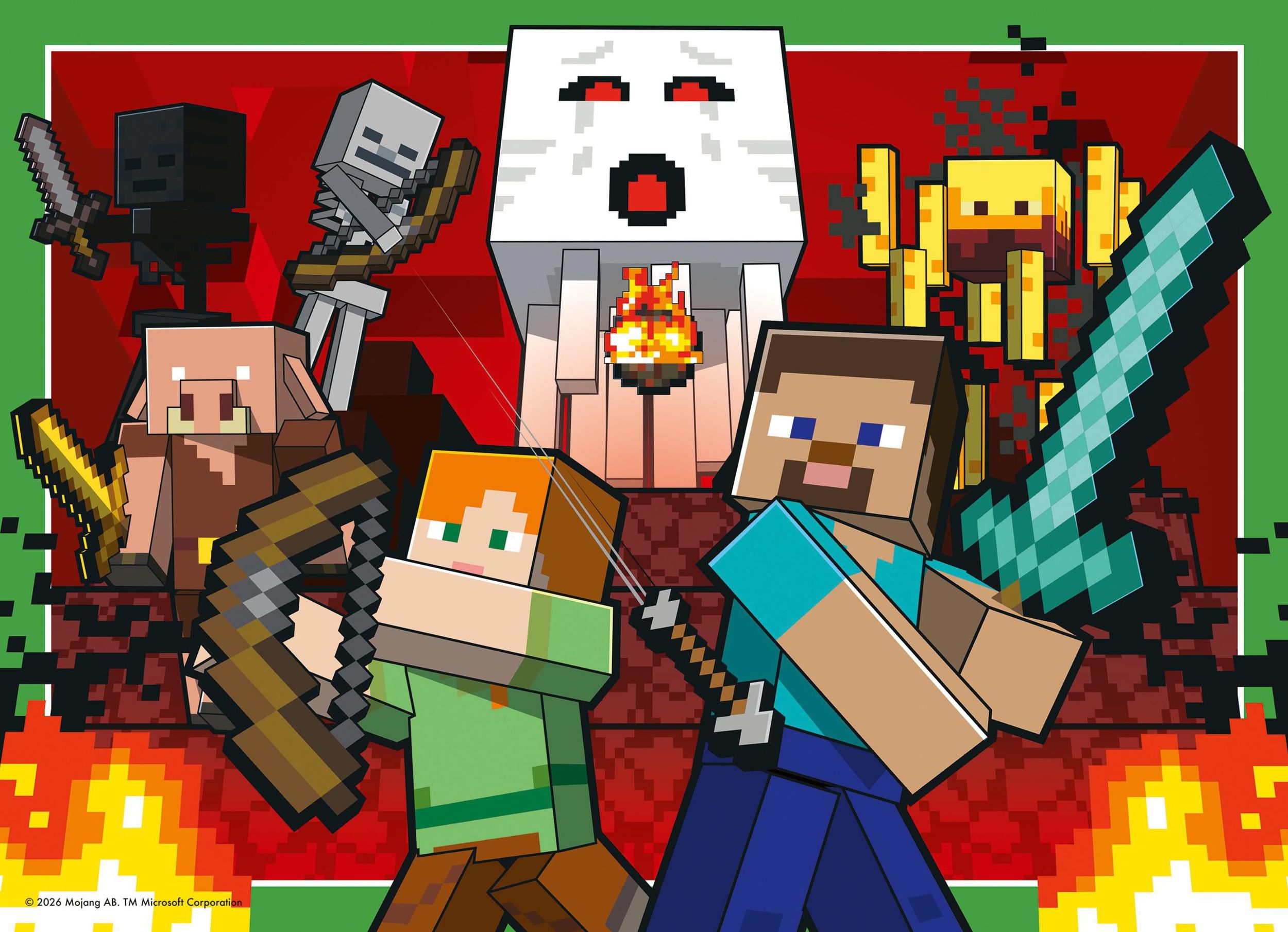 Svět dětí - Ravensburger Puzzle 120042907 Minecraft 4x100 dílků