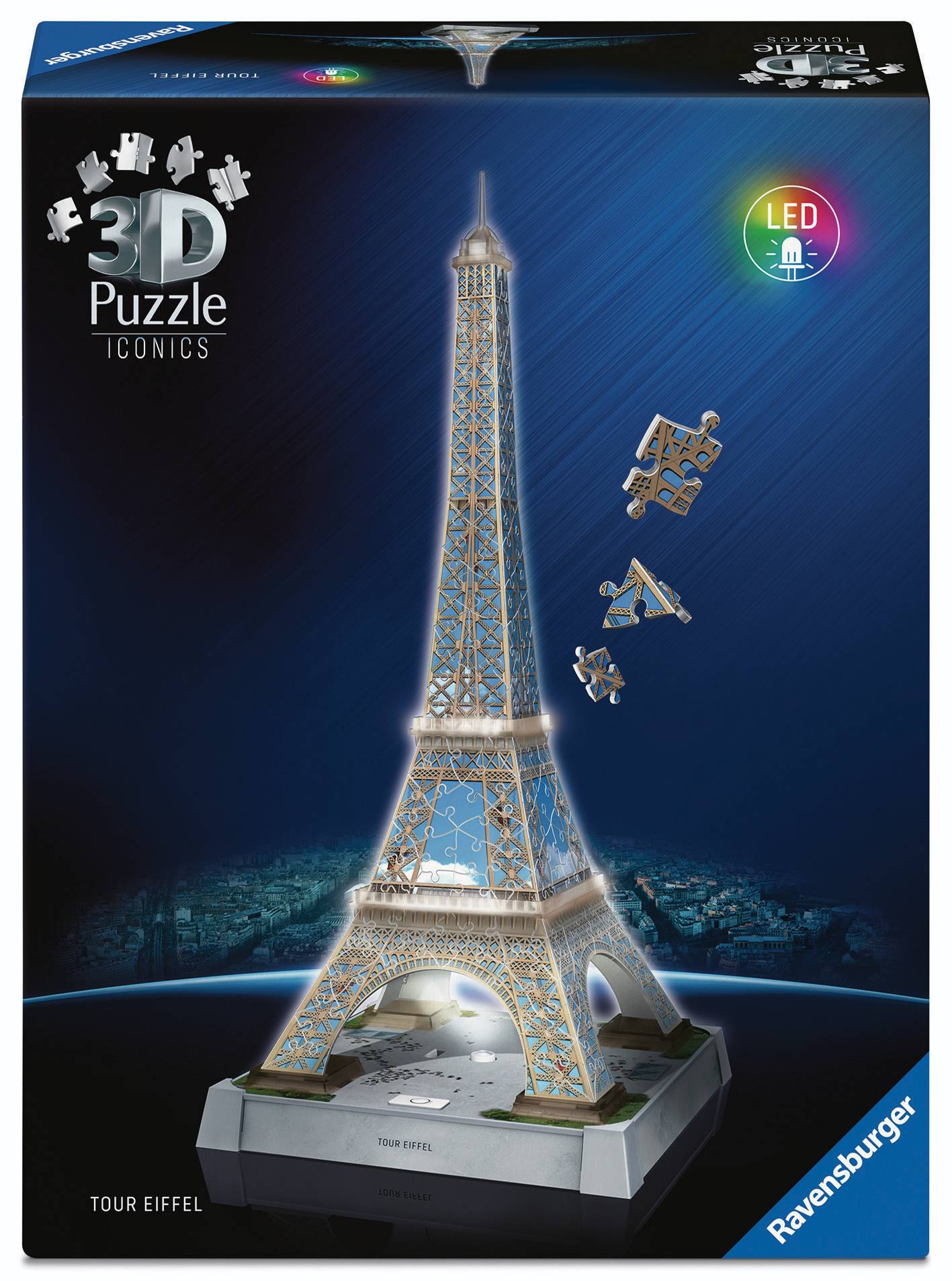 Svět dětí - Ravensburger Puzzle 120080244 Iconics: Eiffelova věž (Noční edice)