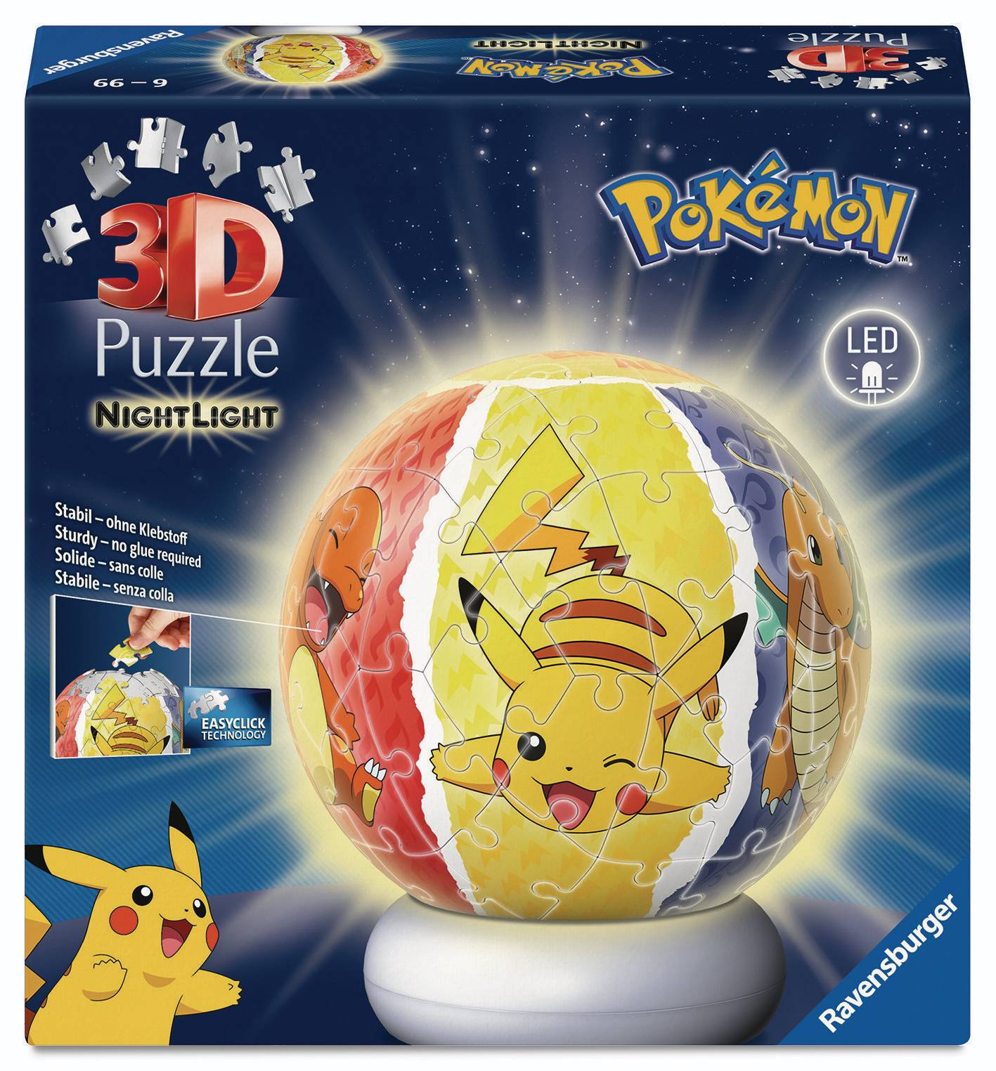 Svět dětí - Ravensburger Puzzle 120080534 Puzzle-Ball Pokémon (noční edice)