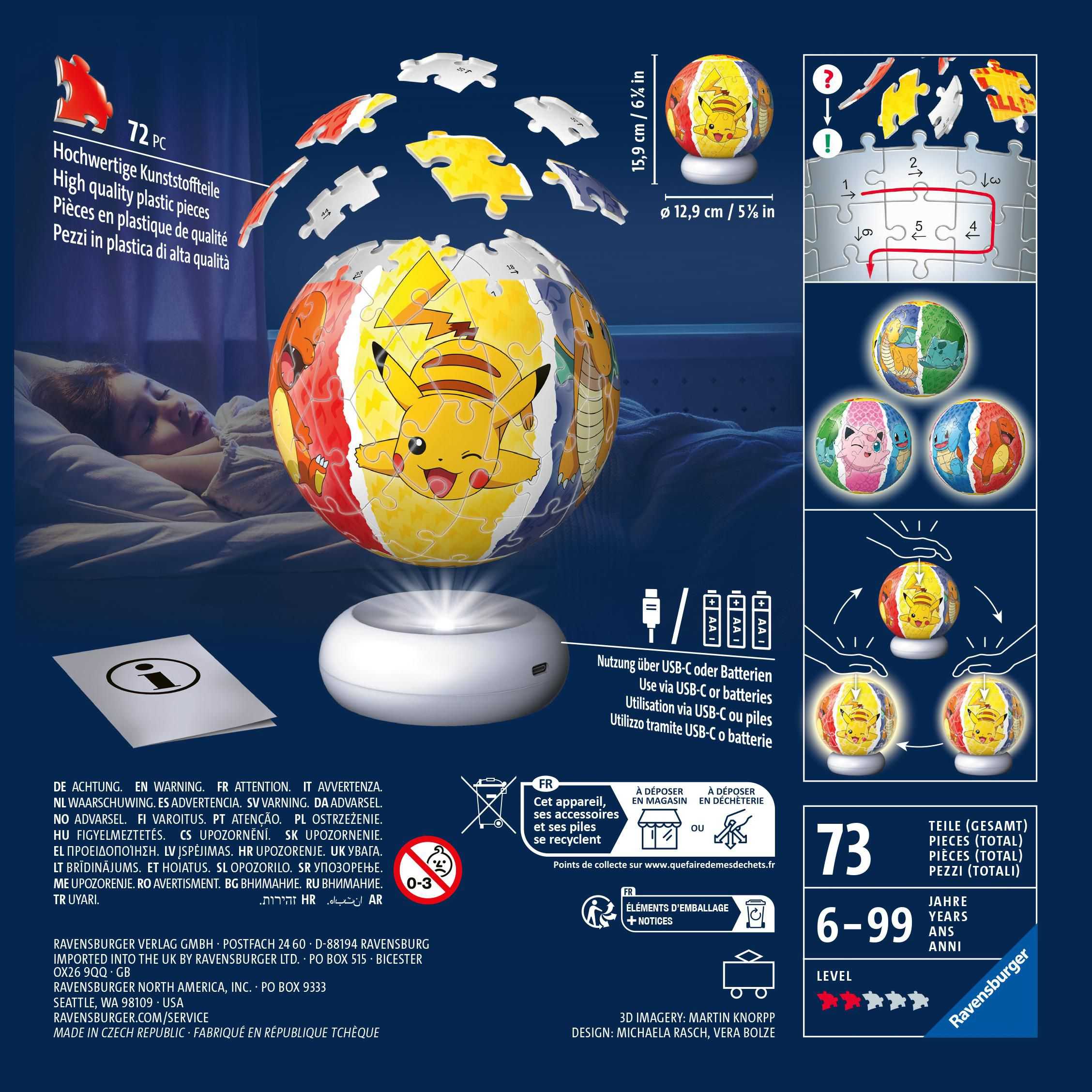Ravensburger Puzzle 120080534 Puzzle-Ball Pokémon (noční edice)-3