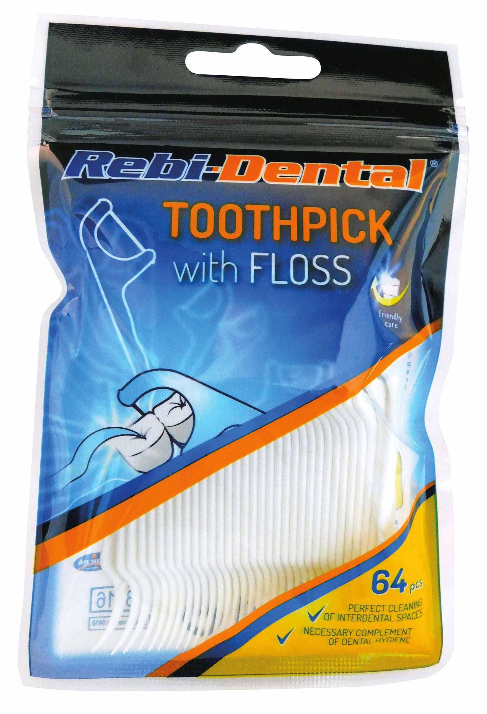 Drogerie a kosmetika - Rebi Dental dentální párátka s nití 64 ks