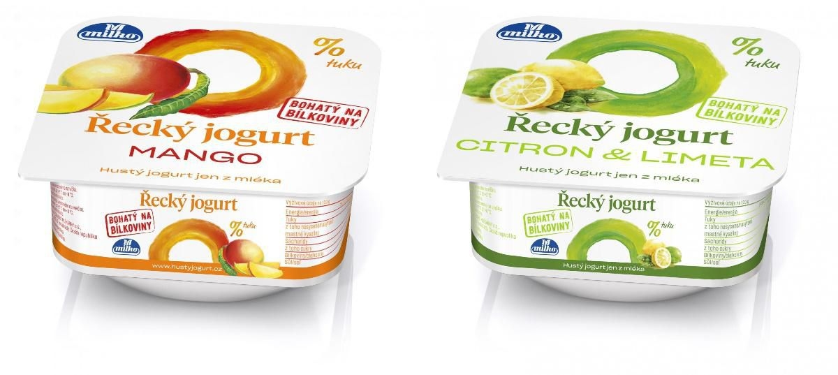 Mléčné a chlazené - Řecký jogurt 0% mango + citron/limetka 140g