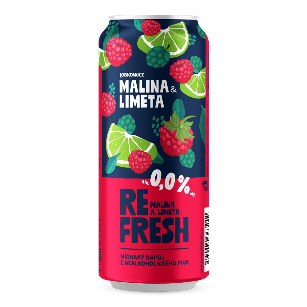 Nápoje - REFRESH MALINA & LIMETA 0,5 L PLECH