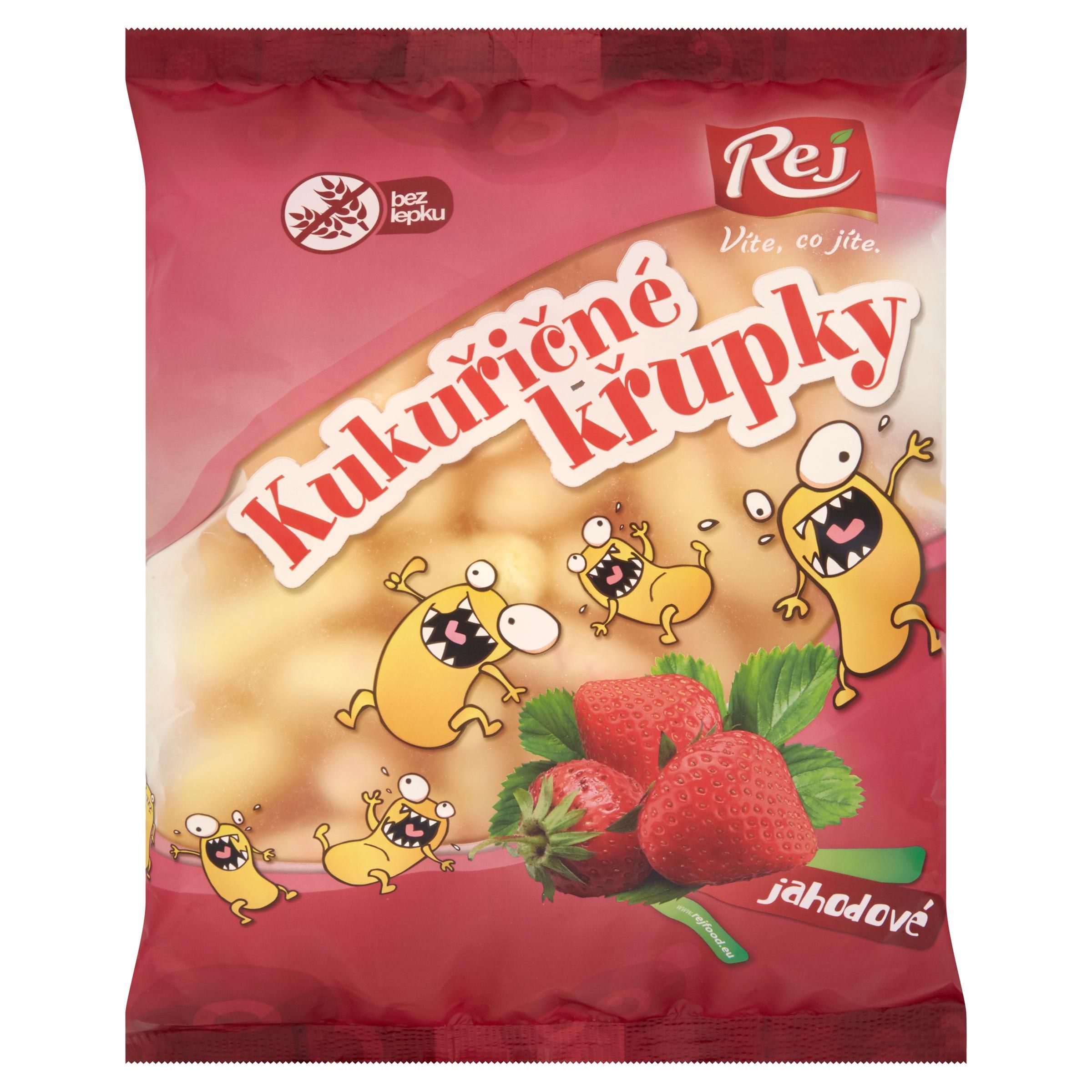 Trvanlivé potraviny - Rej Kukuřičné křupky jahodové 90 g