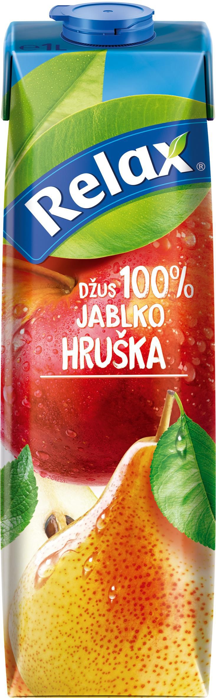 Nápoje - Relax 100% džus Jablko-hruška 1 l