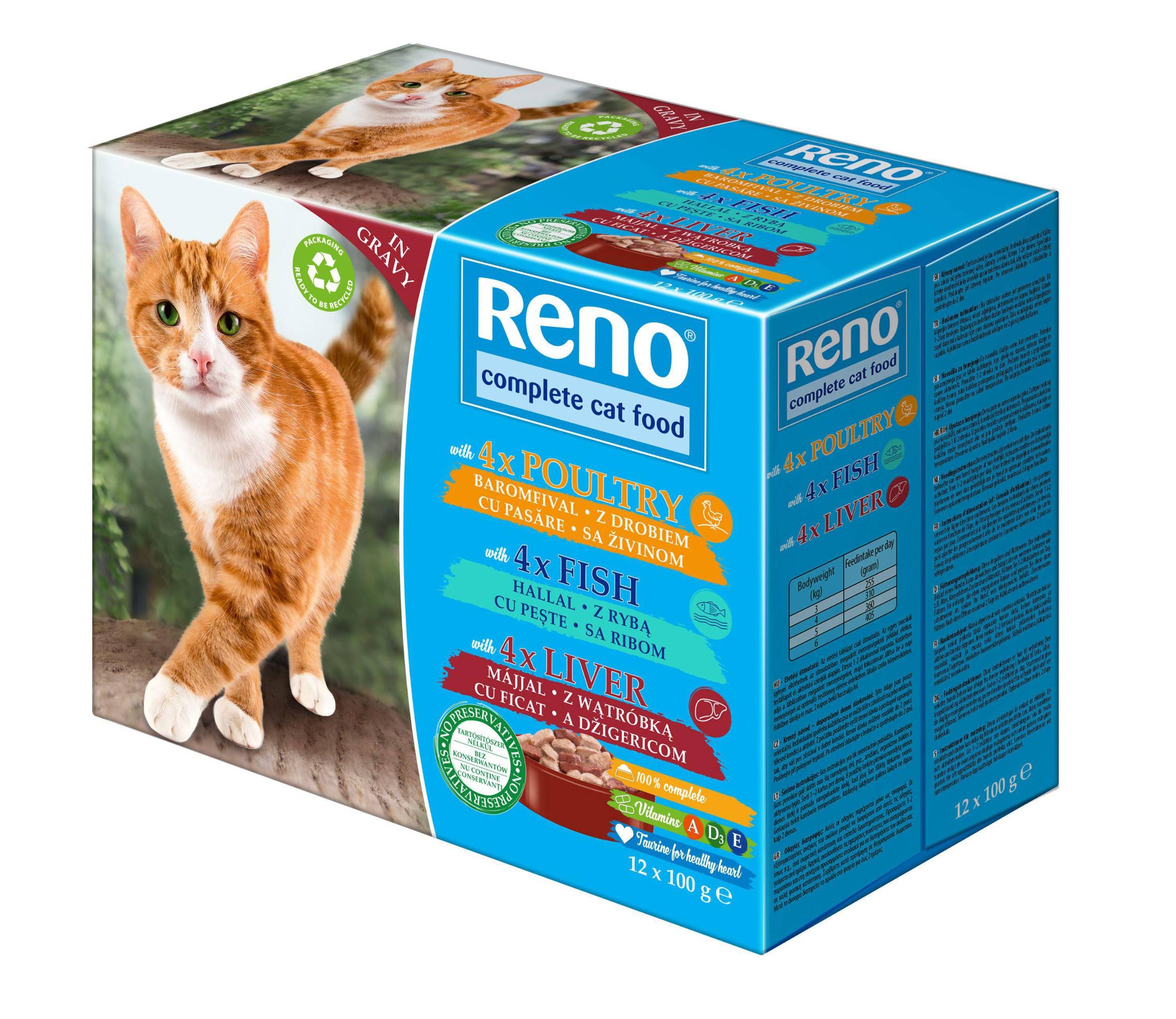 Svět zvířat - Reno Kompletní krmivo pro dospělé kočky 12x100 g