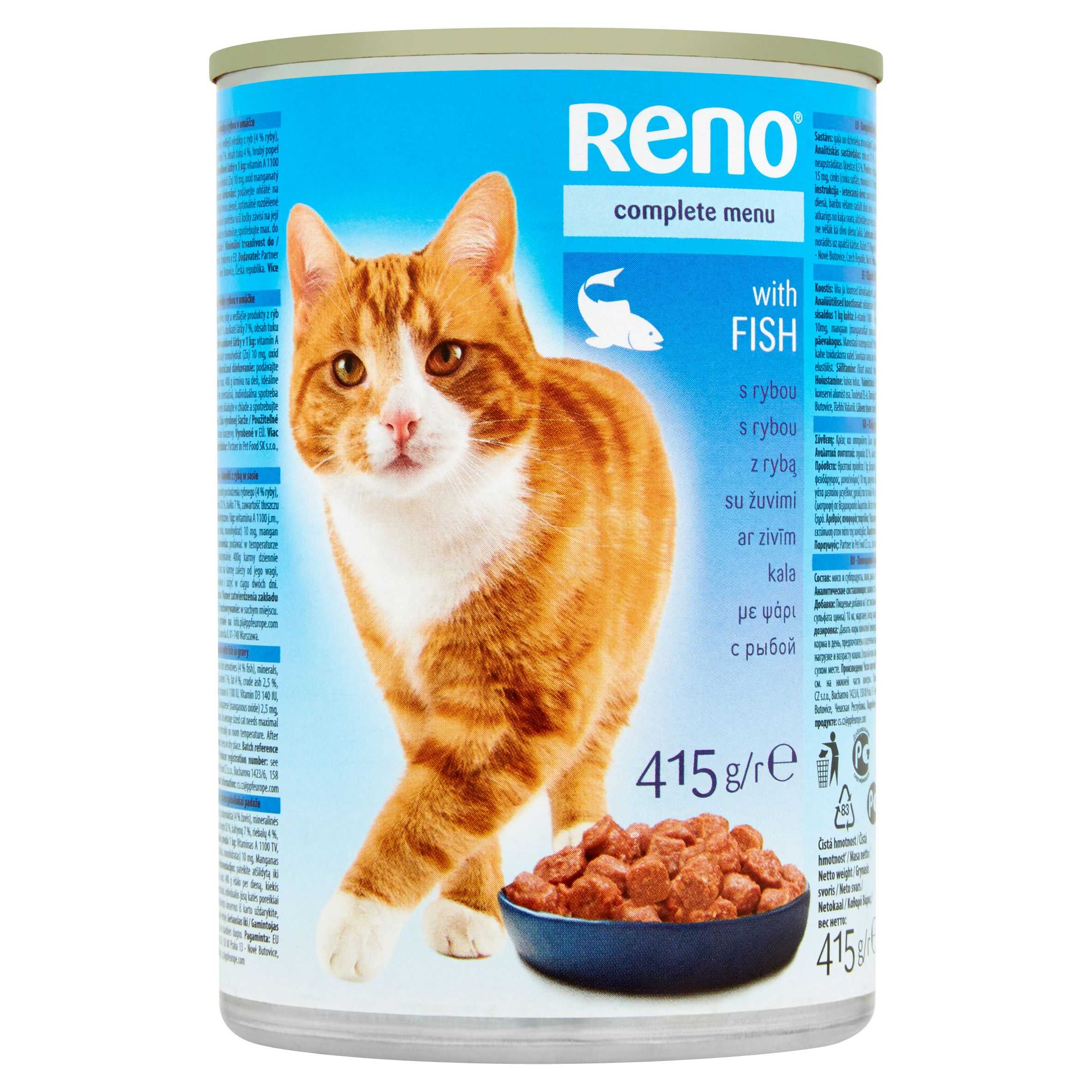 Svět zvířat - Reno Kompletní krmivo pro dospělé kočky kousky s rybou v omáčce 415 g