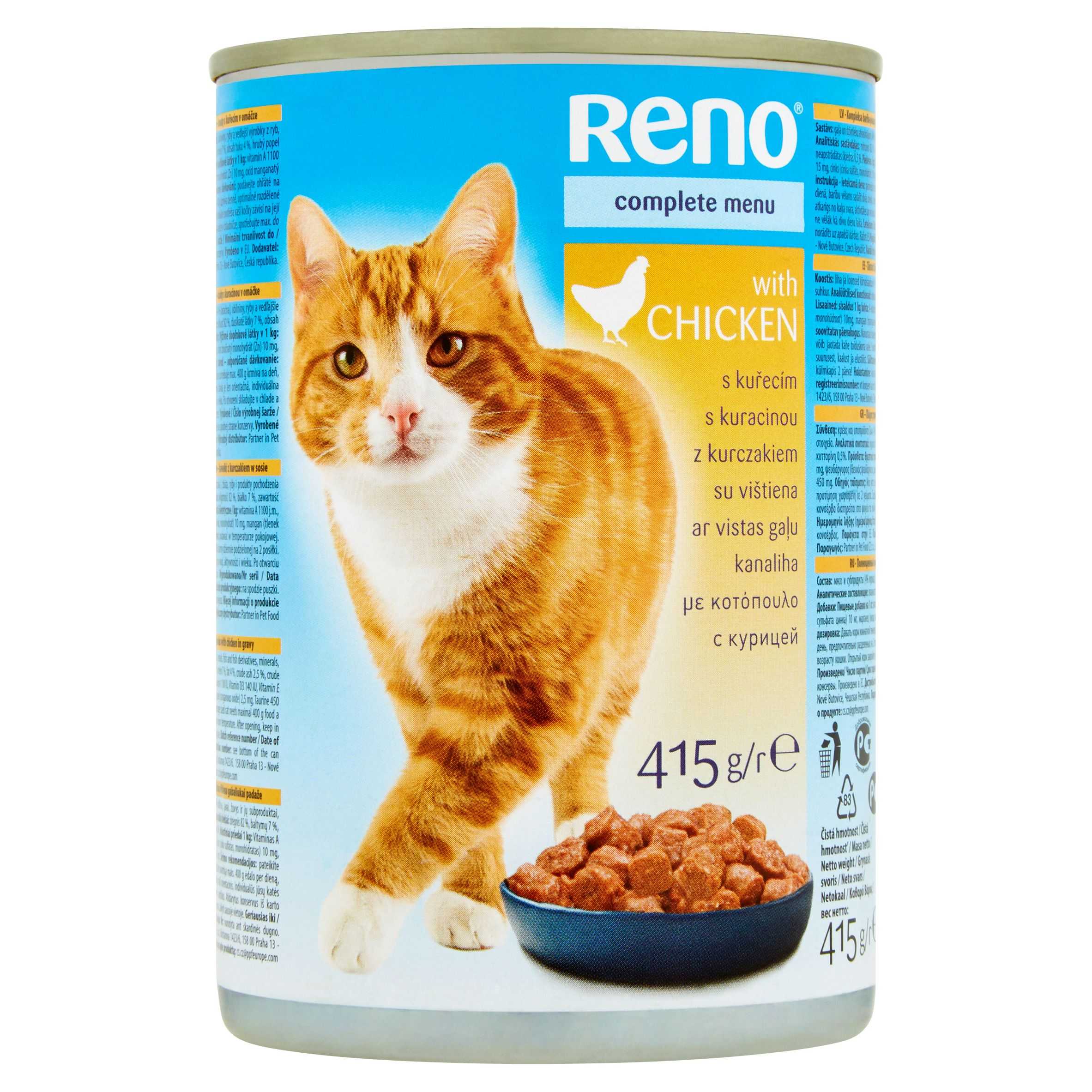Svět zvířat - Reno Kompletní krmivo pro dospělé kočky s kuřecím 415 g