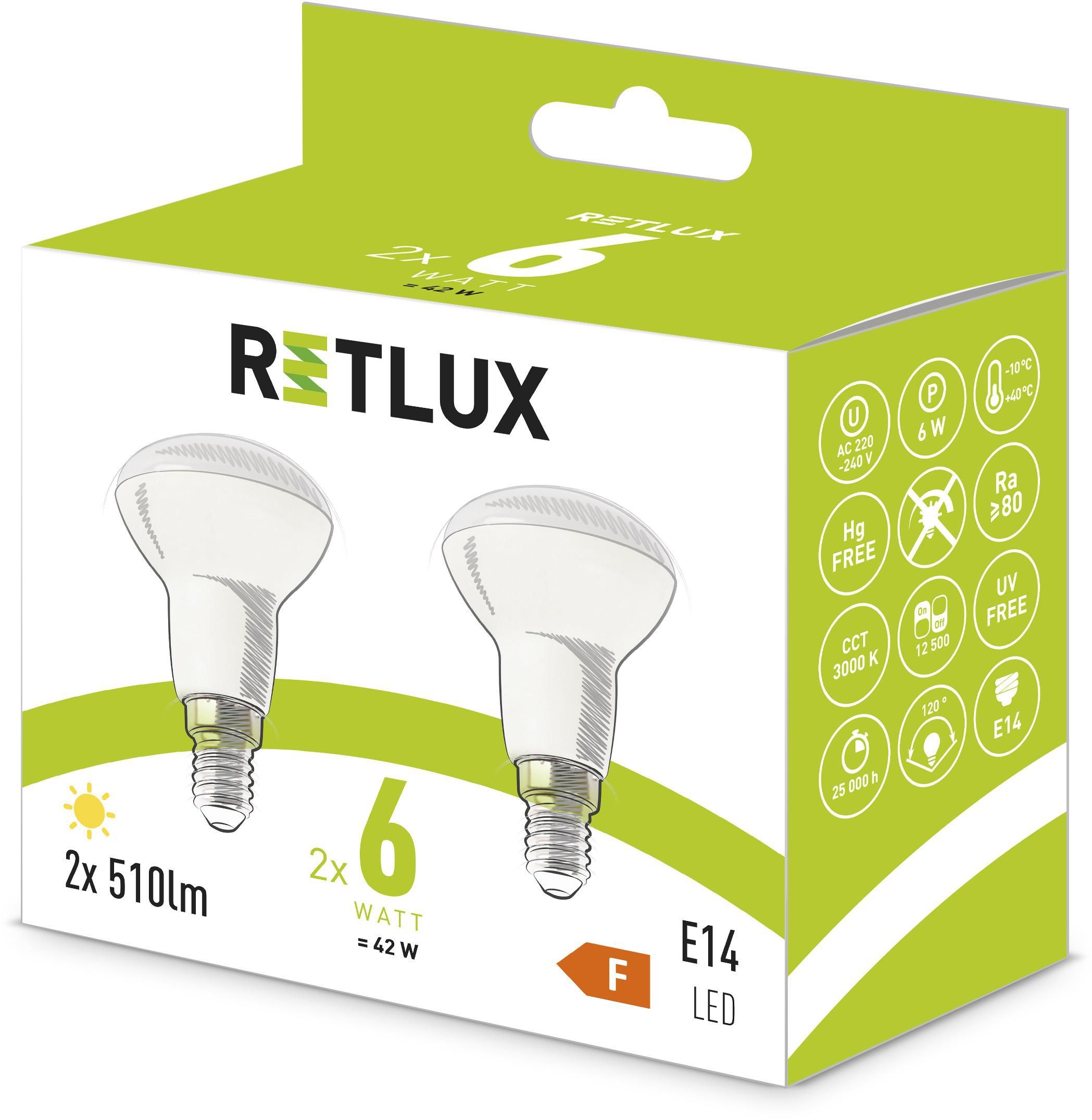 Elektro - Retlux Led žárovka E14 6W REL38 R50