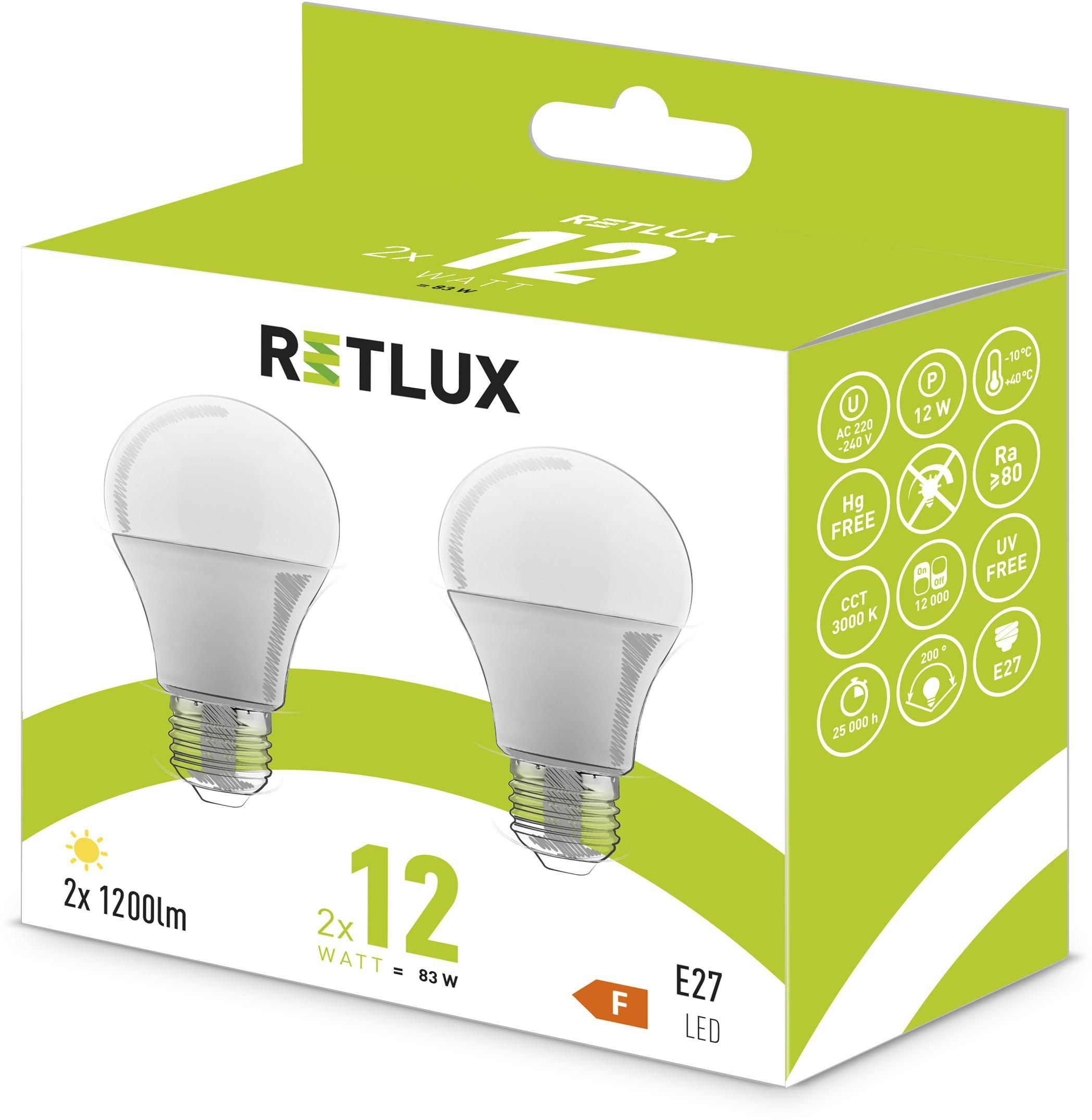 Elektro - Retlux Led žárovka E27 12W REL31 A60