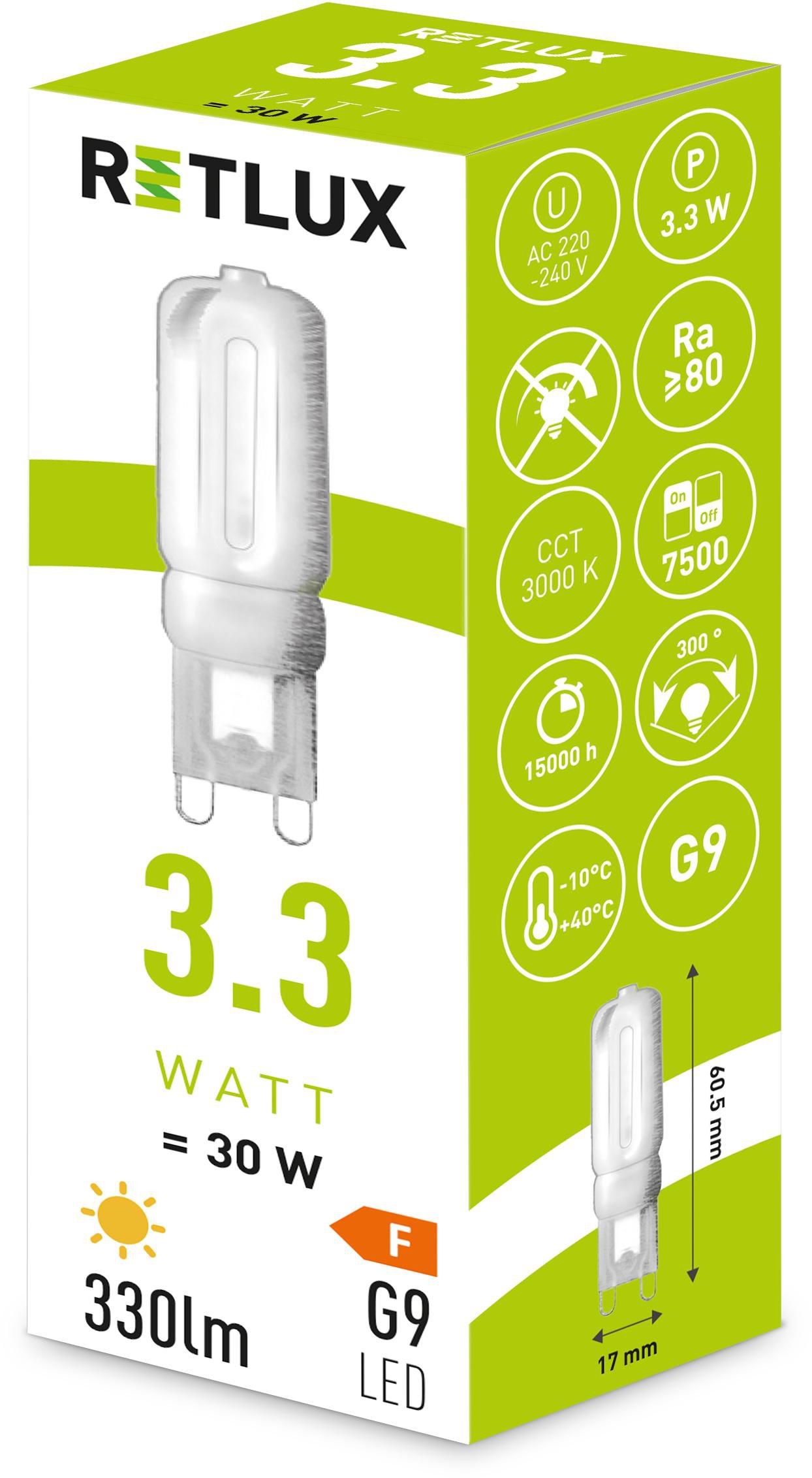 Elektro - Retlux Led žárovka G9 3,3W RLL460