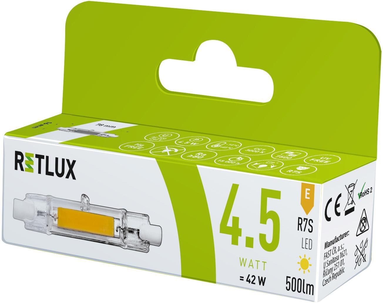 Elektro - Retlux Led žárovka R7S 4,5W RLL457 J78