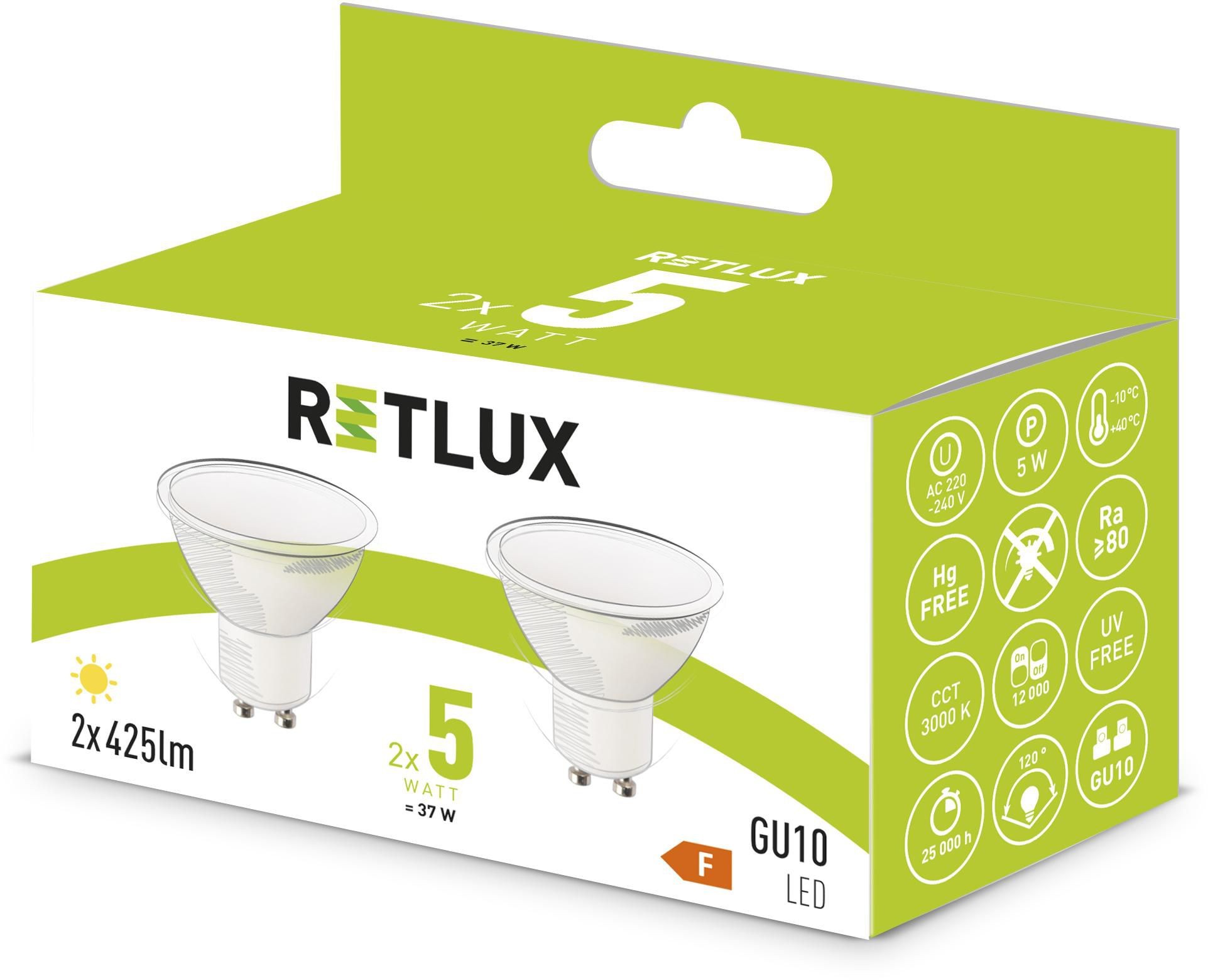 Elektro - Retlux Led žárovka REL 36 GU10 5W