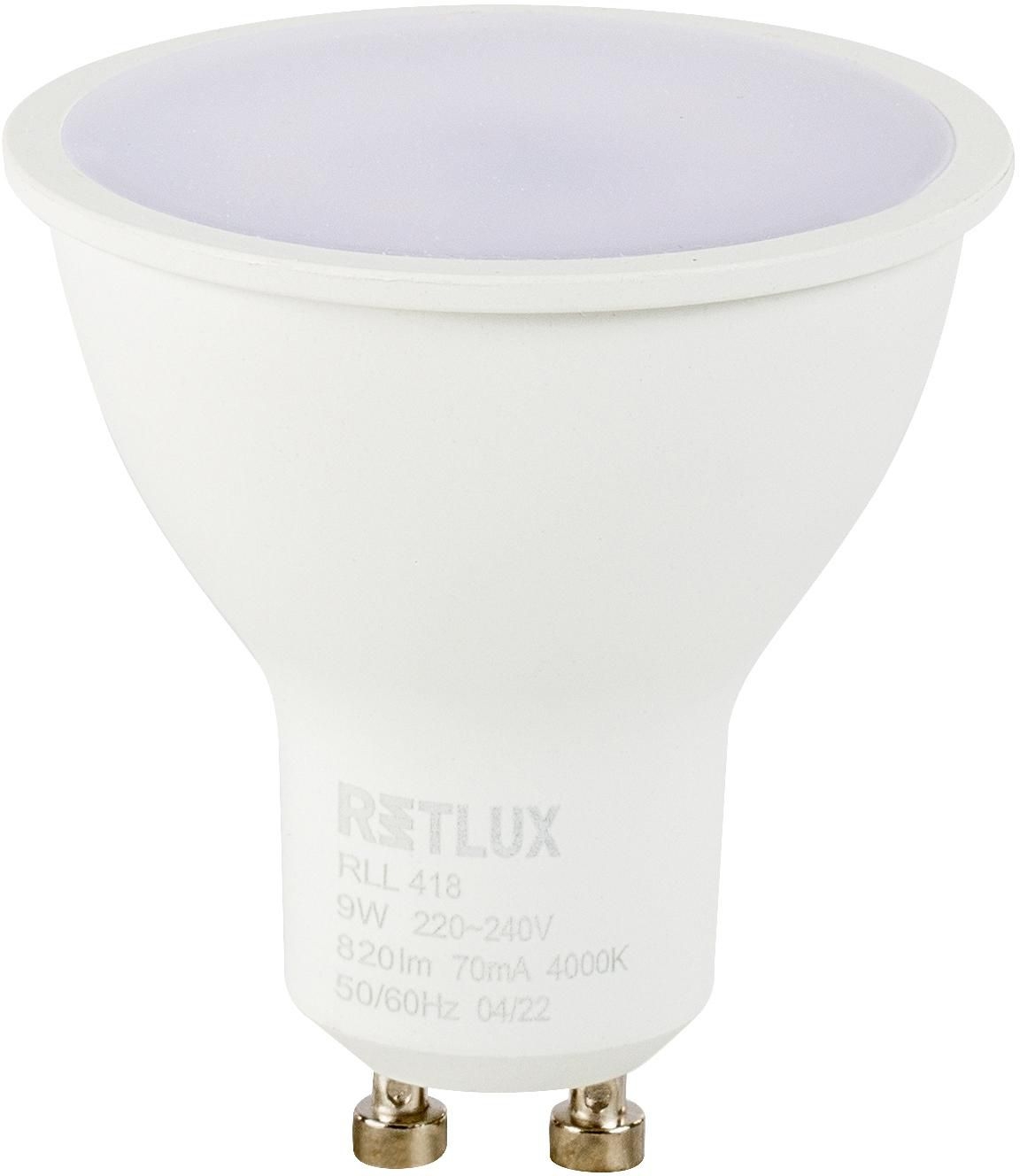 Elektro - Retlux Led žárovka RLL 418 GU10 9W