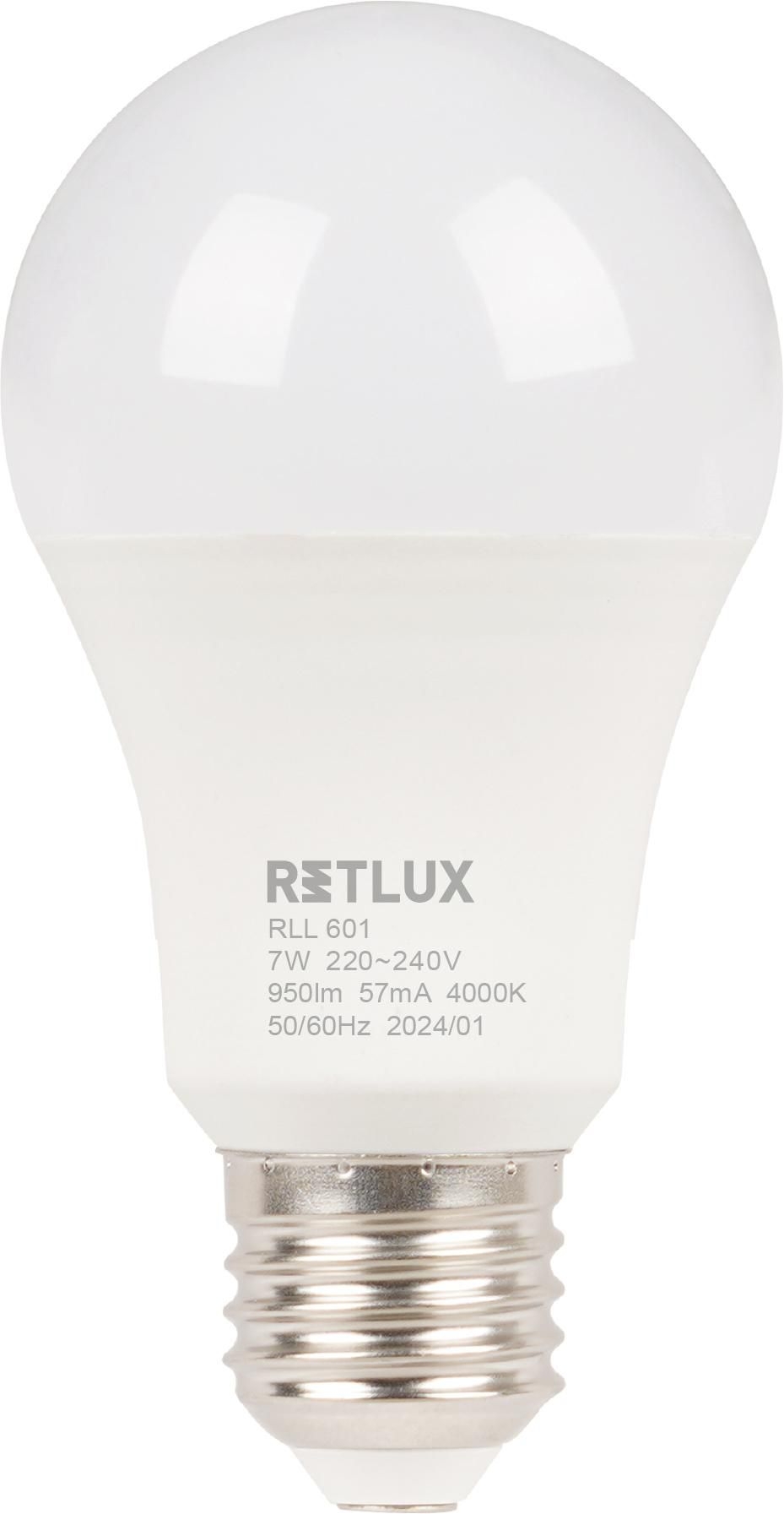 Elektro - Retlux Led žárovka RLL 601 A60 E27 bulb 7W CW D