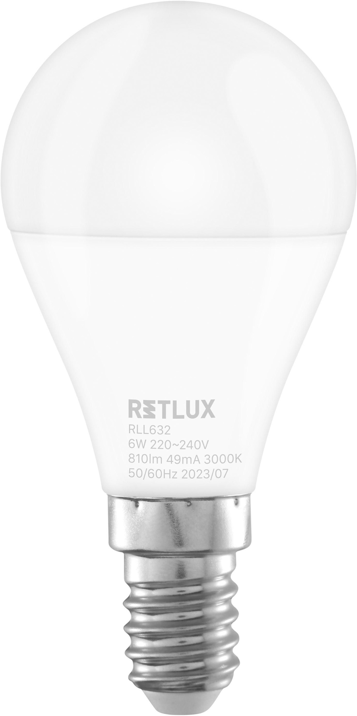 Elektro - Retlux Led žárovka RLL 632 G45 E14 miniG 6W WW D