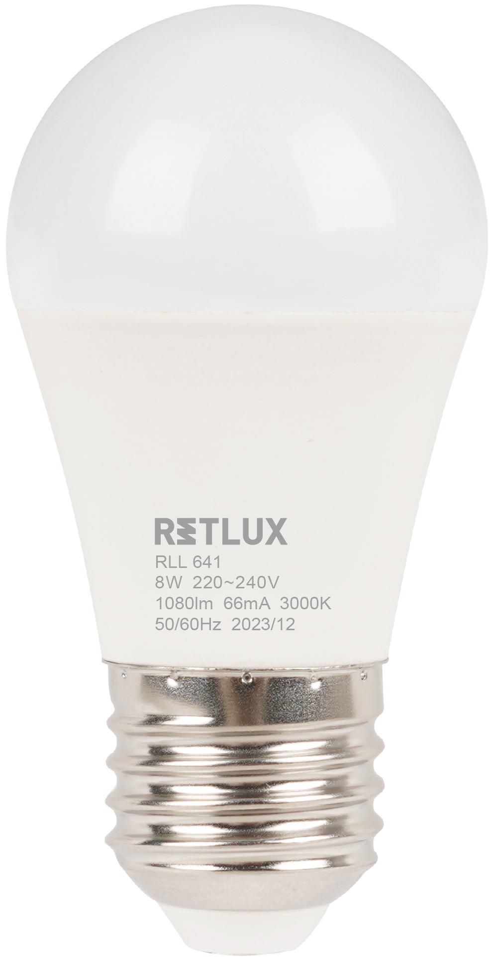 Elektro - Retlux Led žárovka RLL 641 G45 E27 miniG 8W WW D
