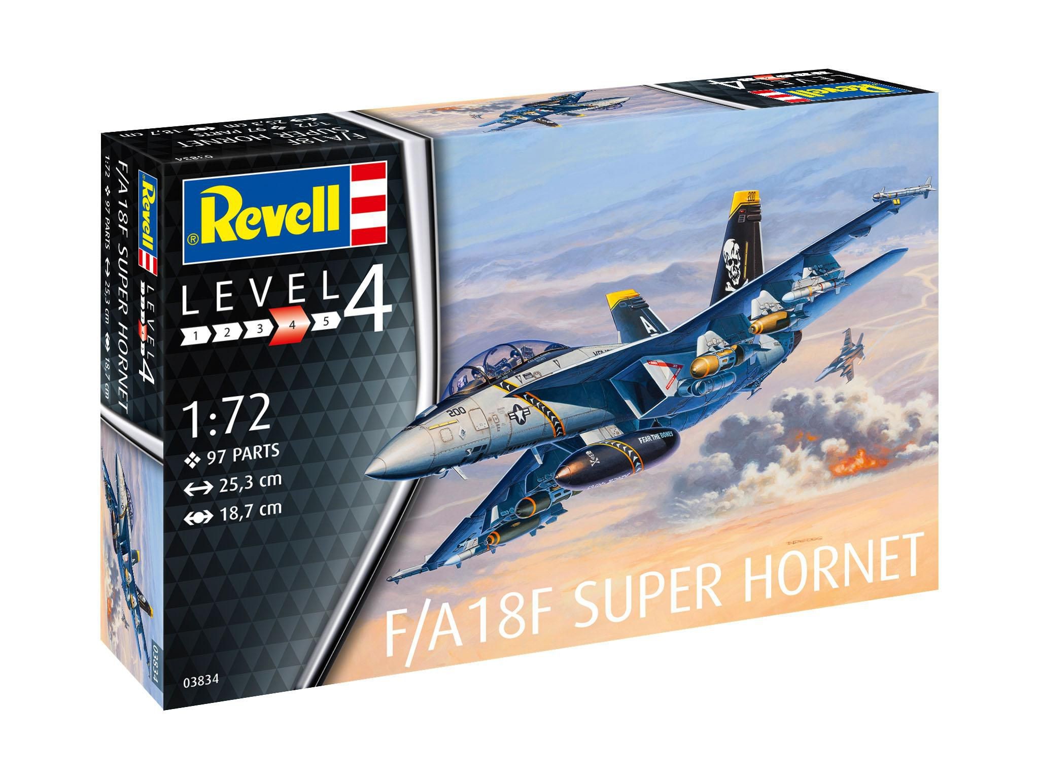 Svět dětí - Revell Plastic modelkit letadlo 03834 - f/a18f super hornet (1:72)