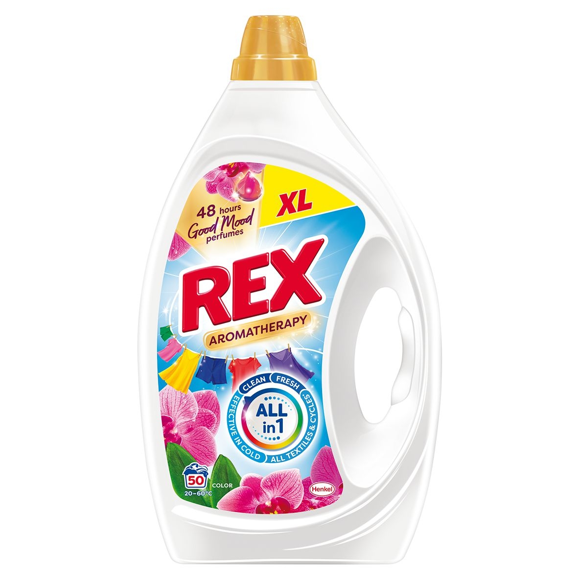 Drogerie a kosmetika - Rex prací gel Aromatherapy Lotus Universal 50 praní, 2,25l
