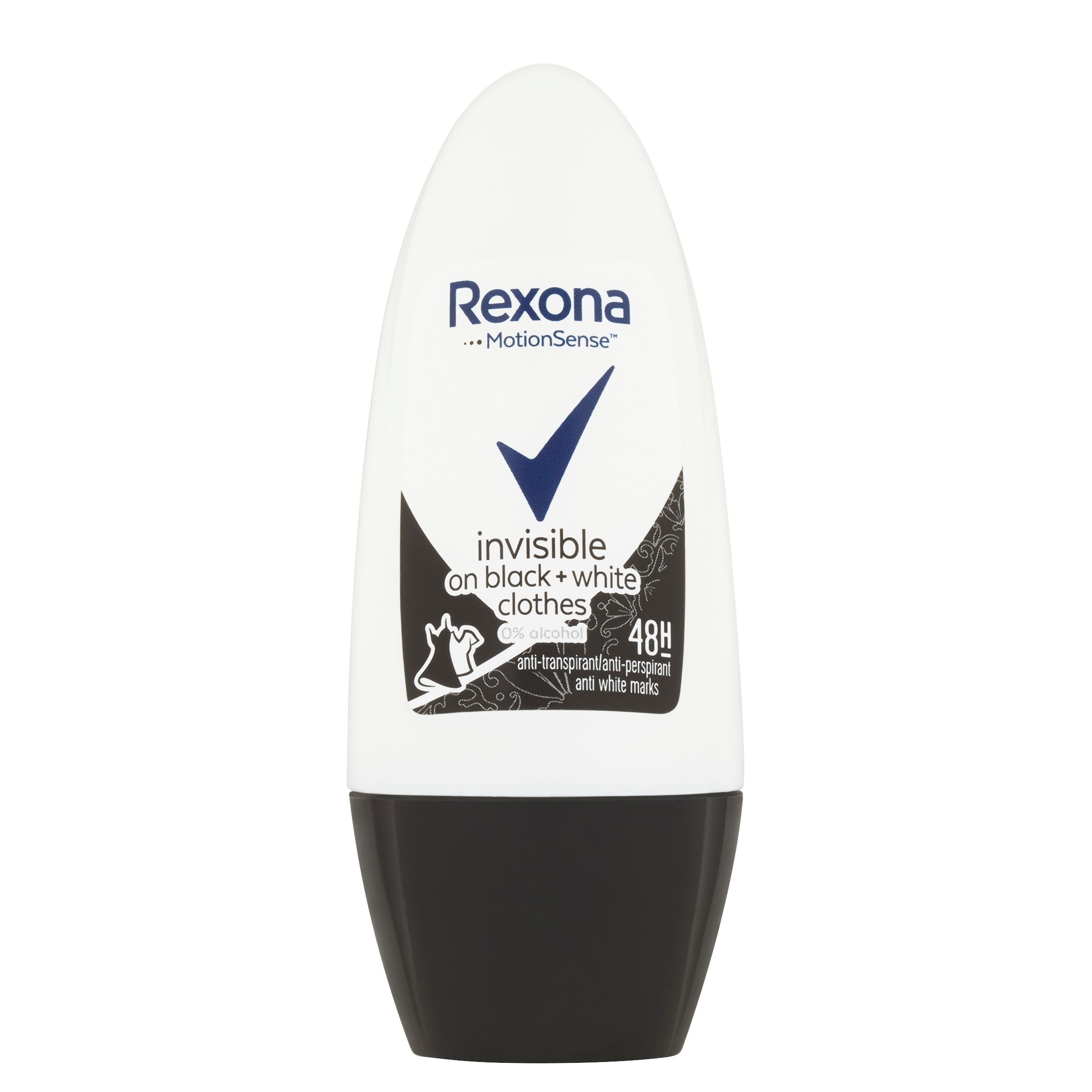 Drogerie a kosmetika - Rexona Invisible Black + White kuličkový antiperspirant deodorant 50 ml