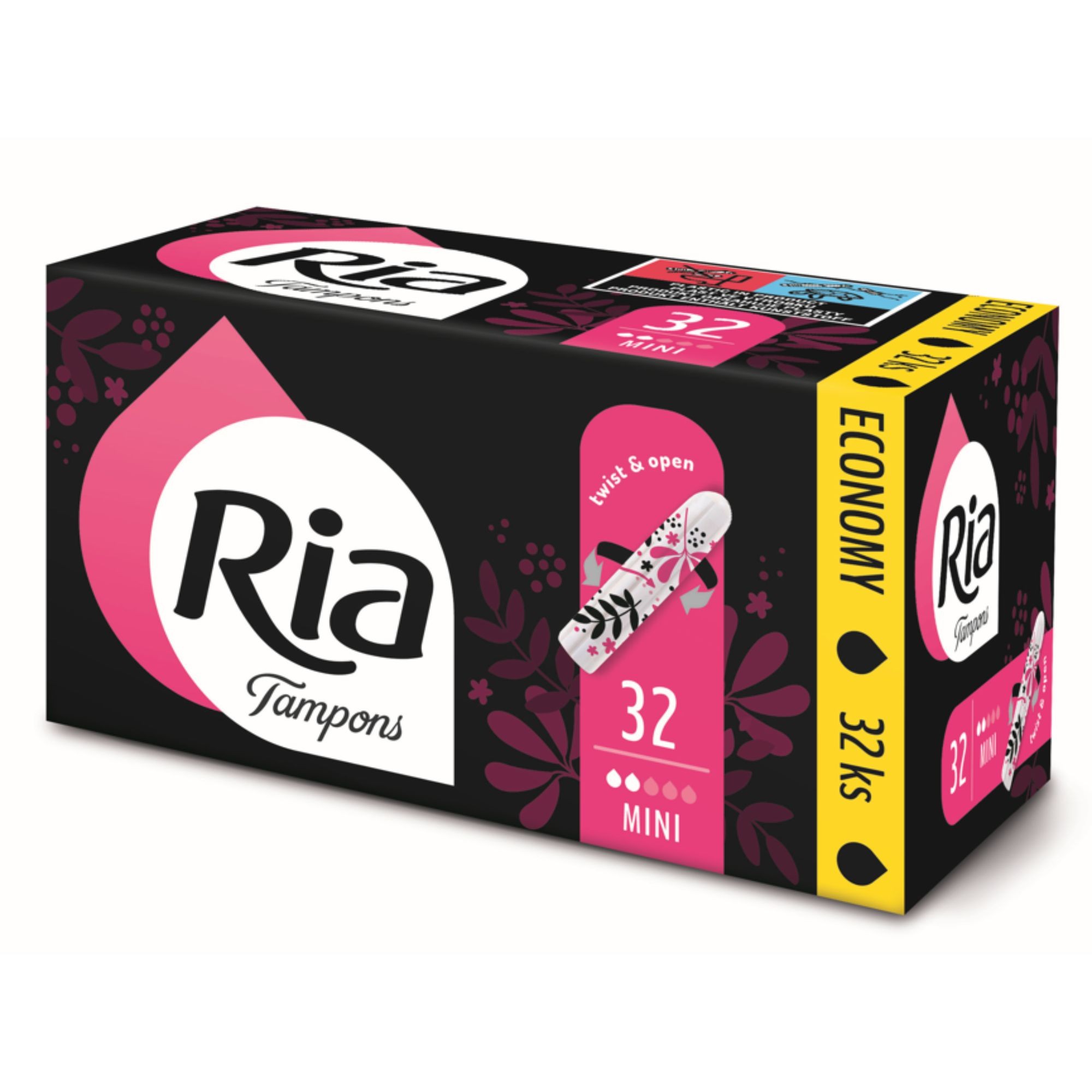 Drogerie a kosmetika - Ria Tampony Mini 32 pcs. Krabice/karto
