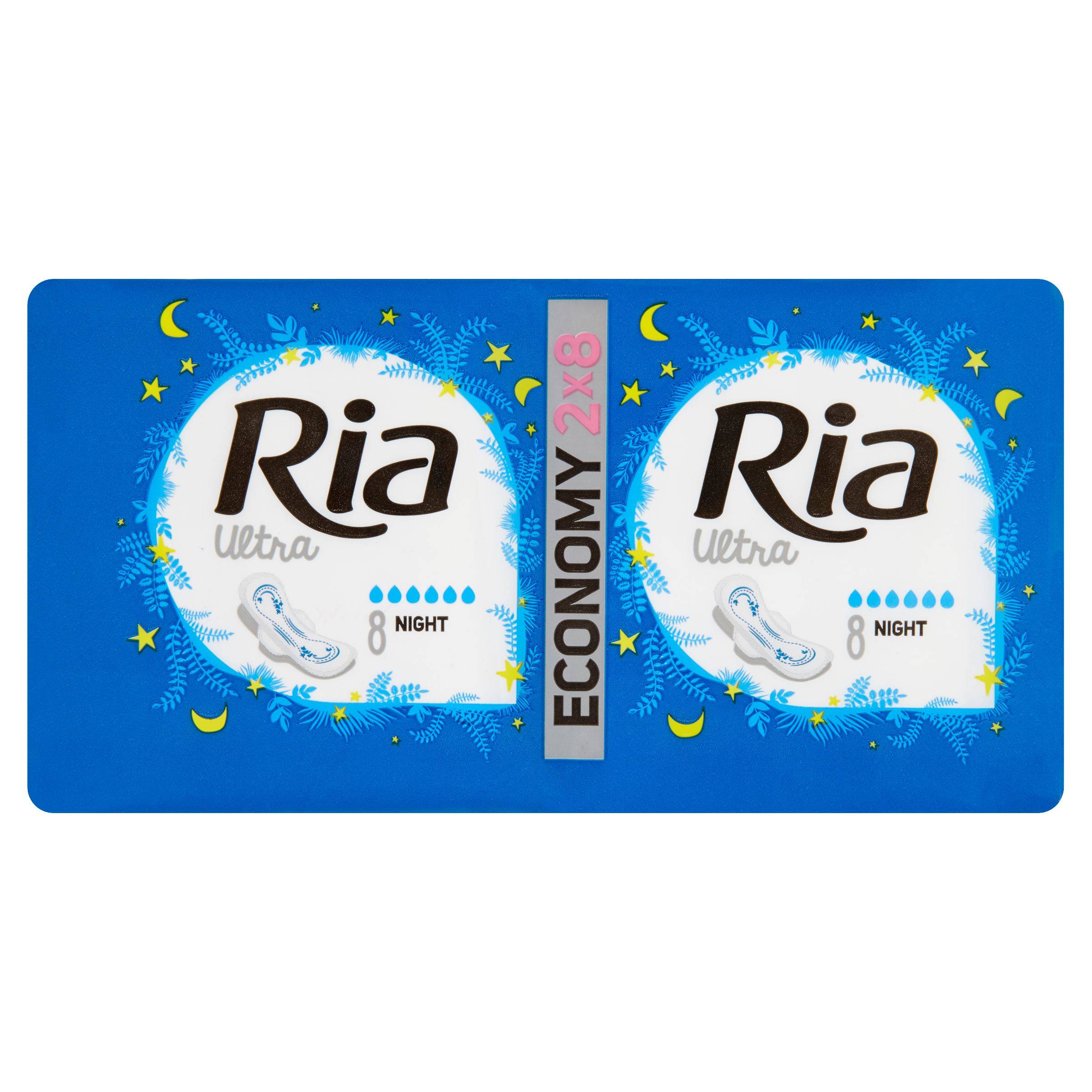 Drogerie a kosmetika - Ria Ultra Silk Night vložky 2x8 ks