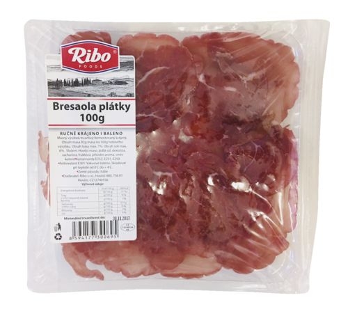 Uzeniny a lahůdky - Ribo Bresaola plátky OA 100 g