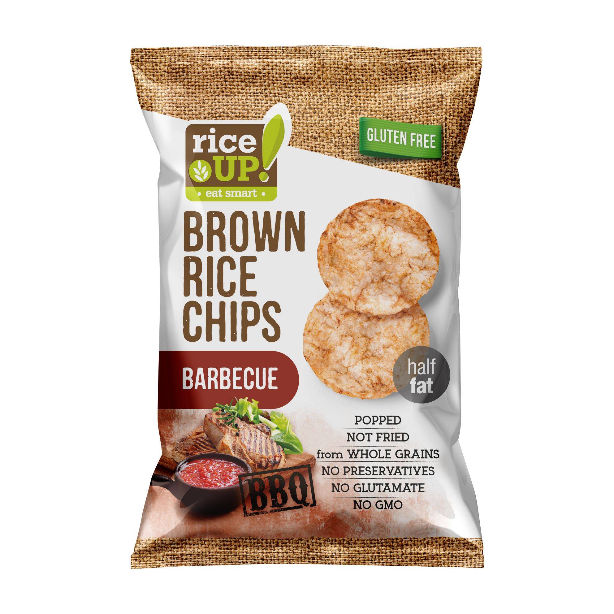 Trvanlivé potraviny - Rice Up Rýžové chipsy barbecue 60g