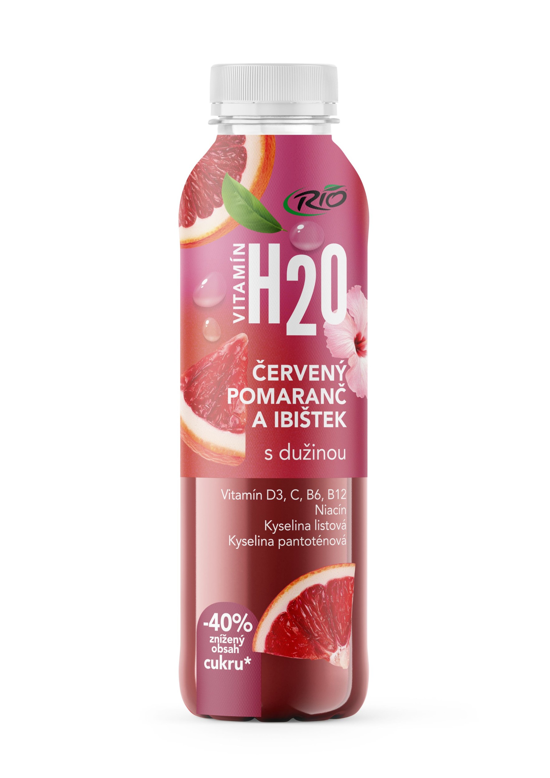 Rio H2O červený pomeranč - ibišek 0,4l-0