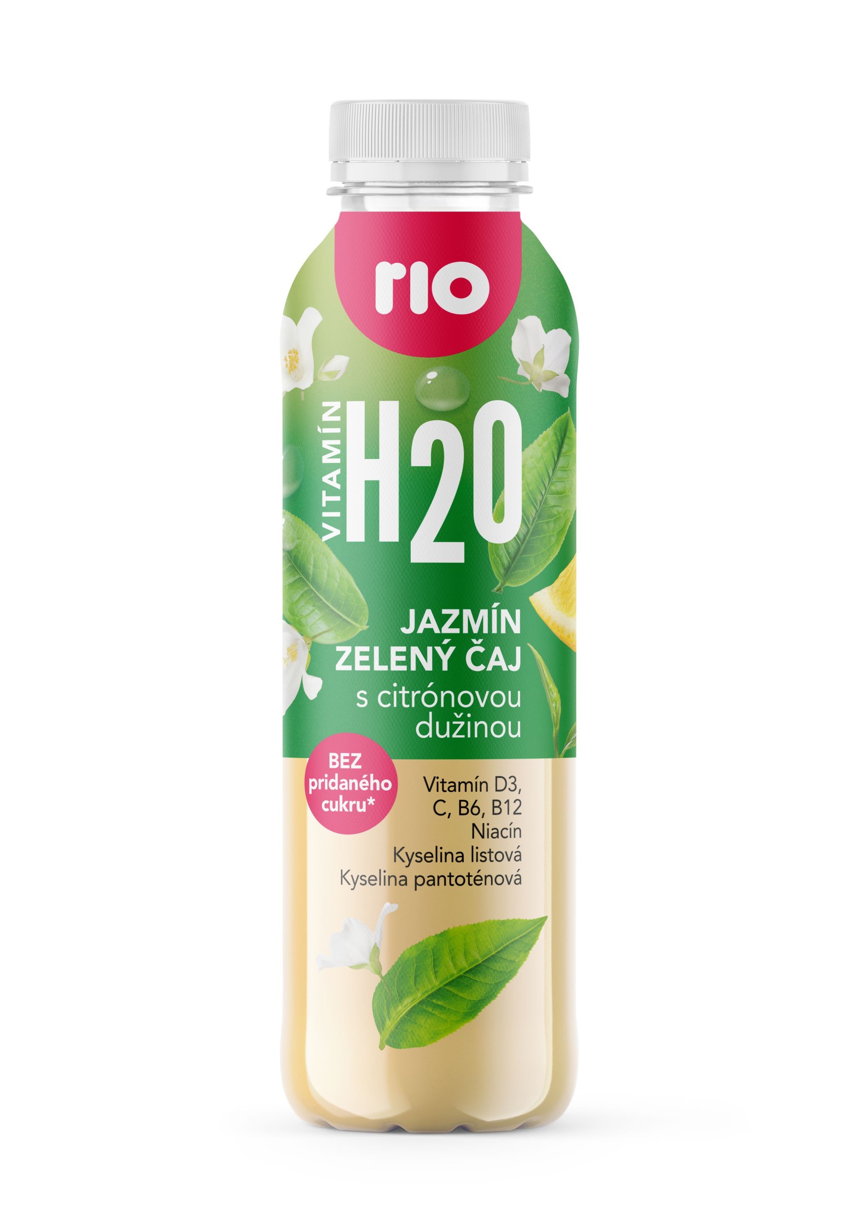 Nápoje - Rio H2O vit. voda jasmín zelený čaj s dužinou 0,4l PET