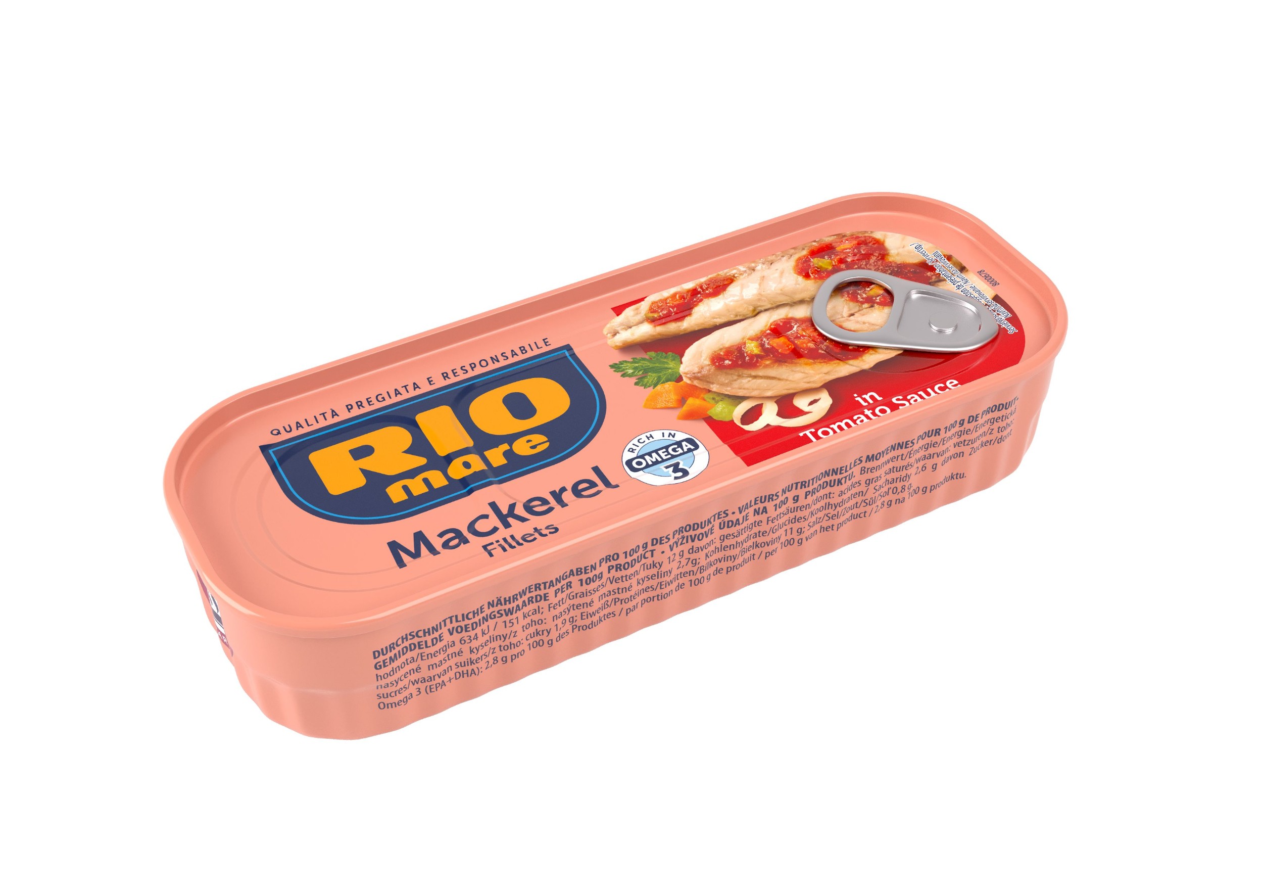Trvanlivé potraviny - Rio Mare Filety z makrely v tomatové omáčce se zeleninou 169 g