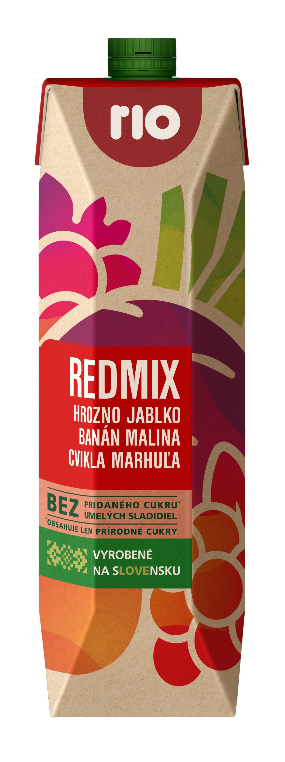 Nápoje - Rio Redmix, ovocný nápoj bez přídavku cukru a bez konzervantů 1 L