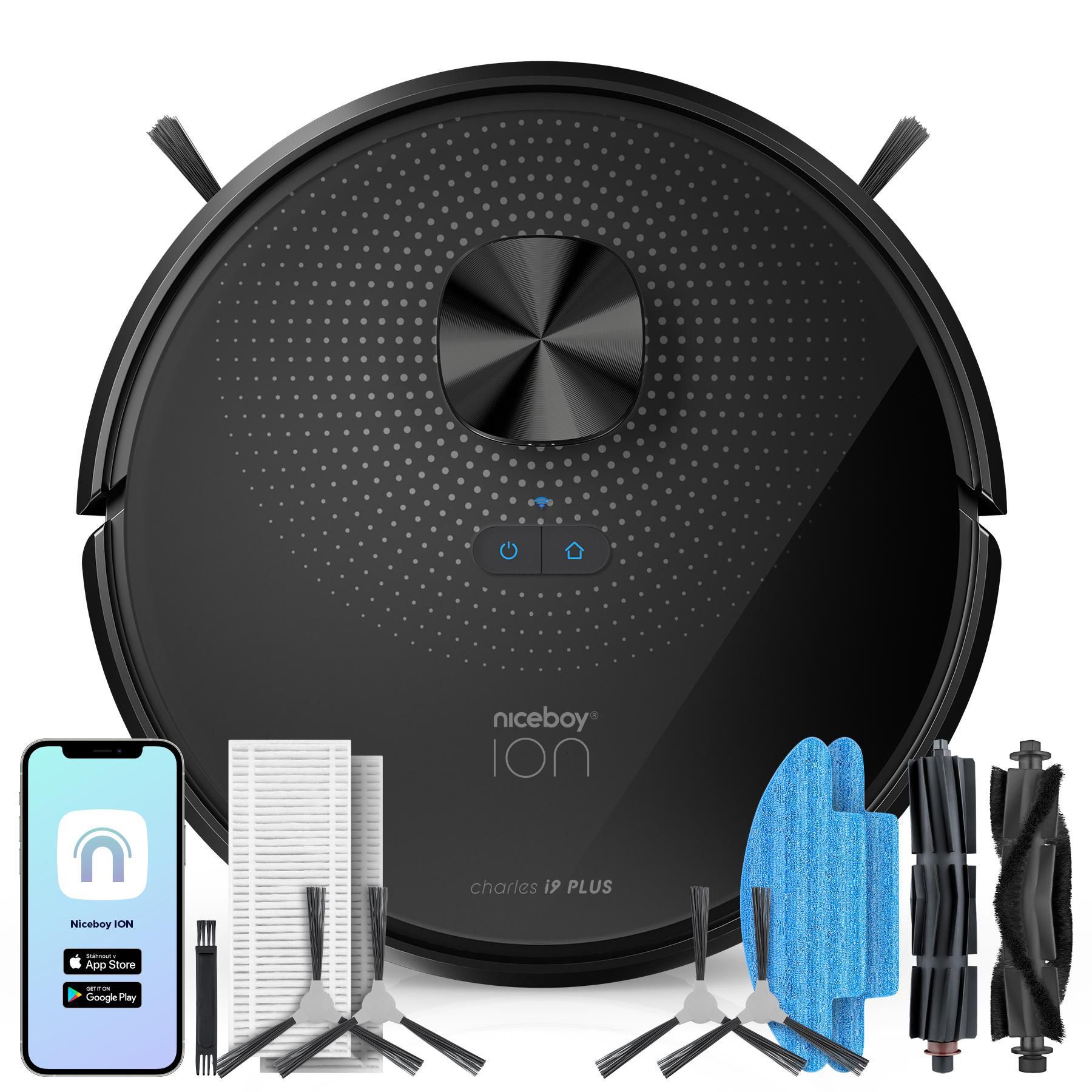 Elektro - Robotický Vysavač Niceboy ION Charles I9 Plus Black