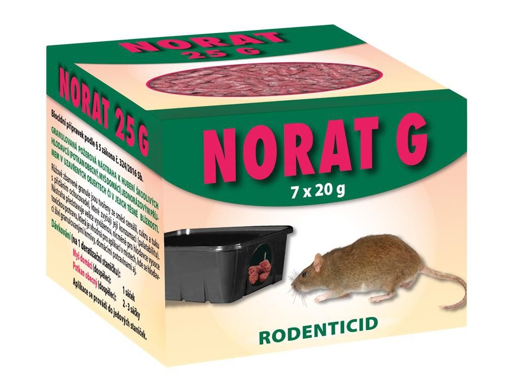 Domácnost a Zahrada - Rodenticid NORAT 25 G granule 7x20g