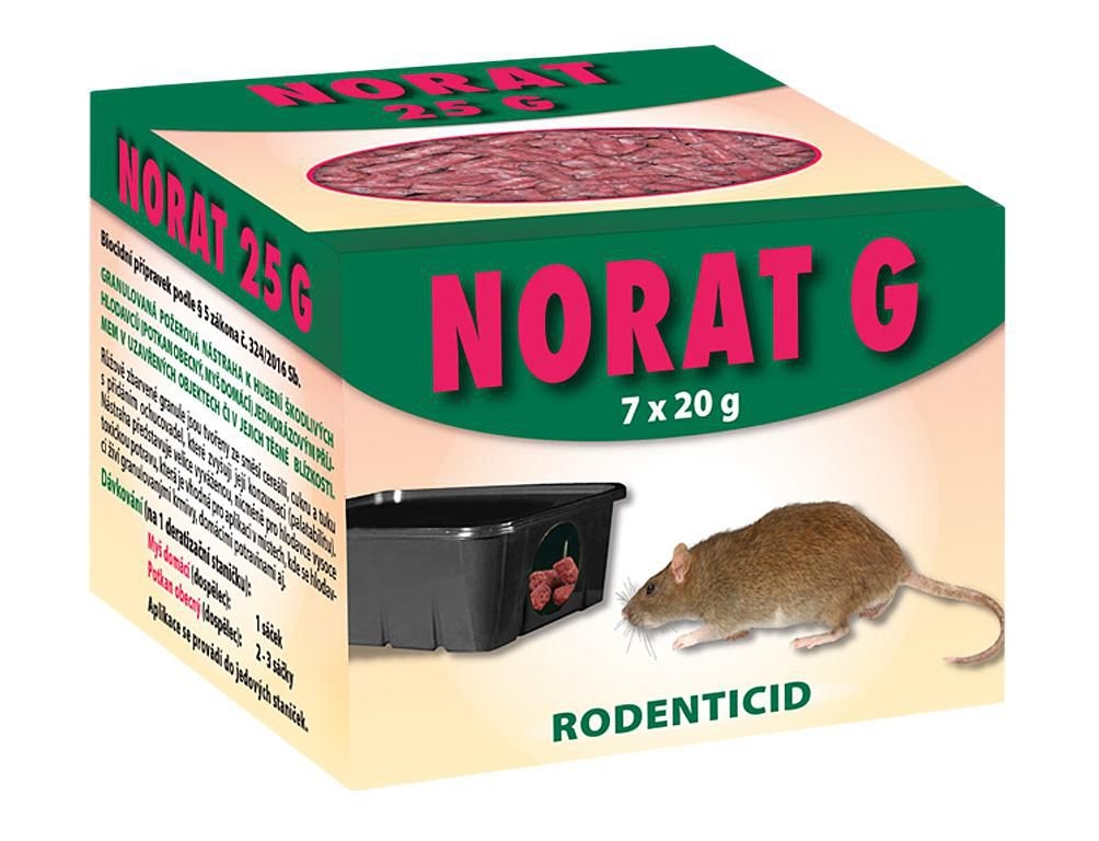 Domácnost a Zahrada - Rodenticid NORAT 25 zrno 7x20g proti hlodavcům